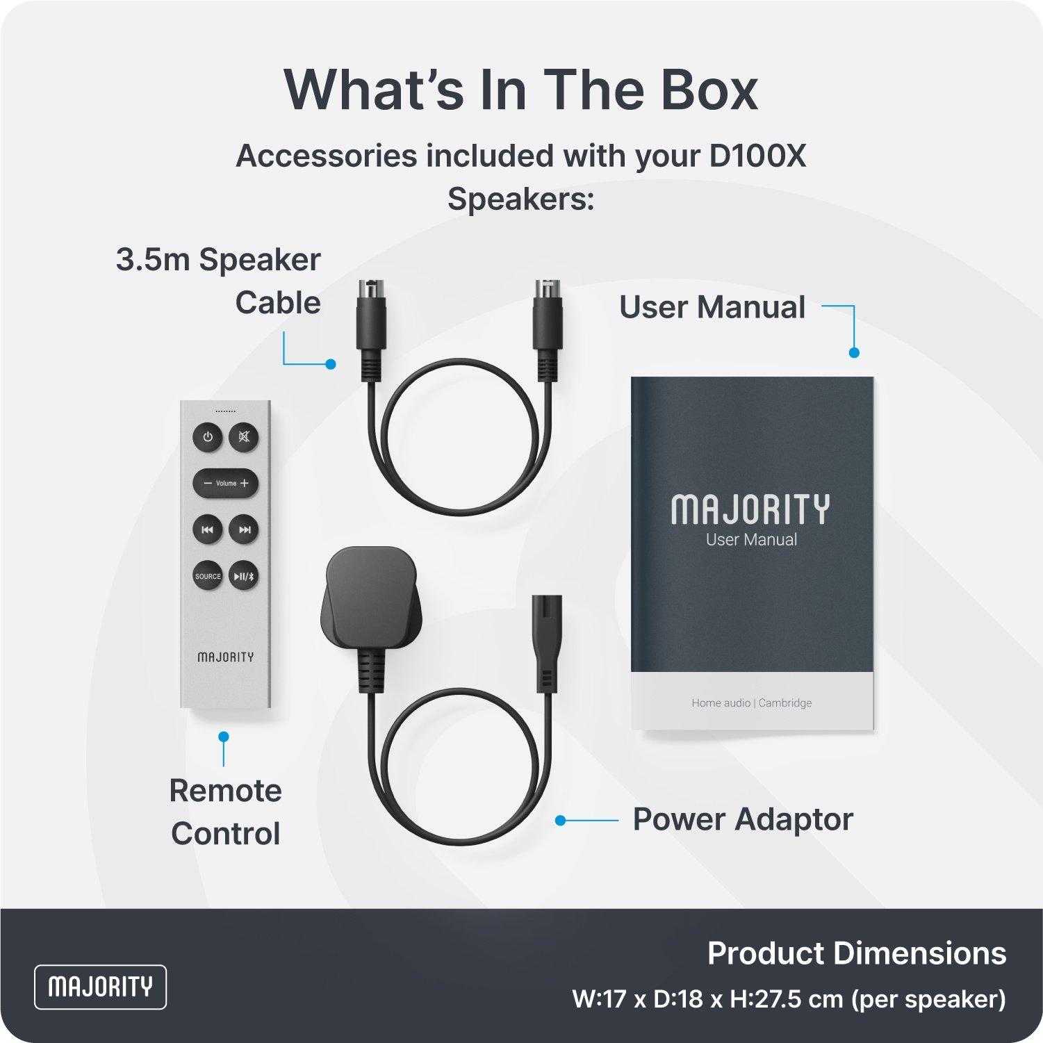Black - MAJORITY - D100X Bookshelf Speakers - 7