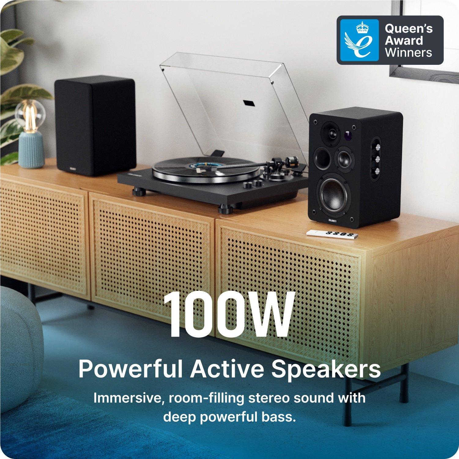 Black - MAJORITY - D100X Bookshelf Speakers - 8