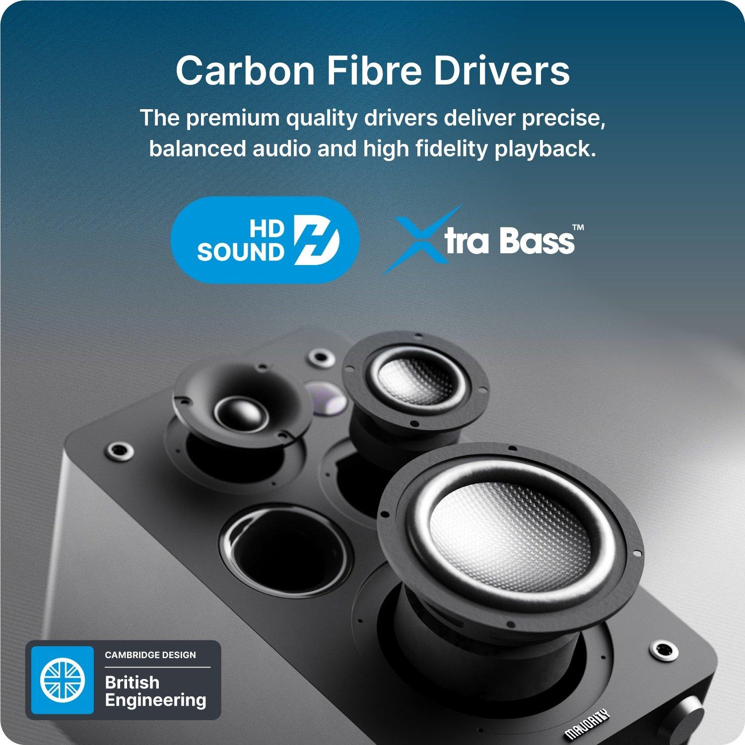Black - MAJORITY - D100X Bookshelf Speakers - 9