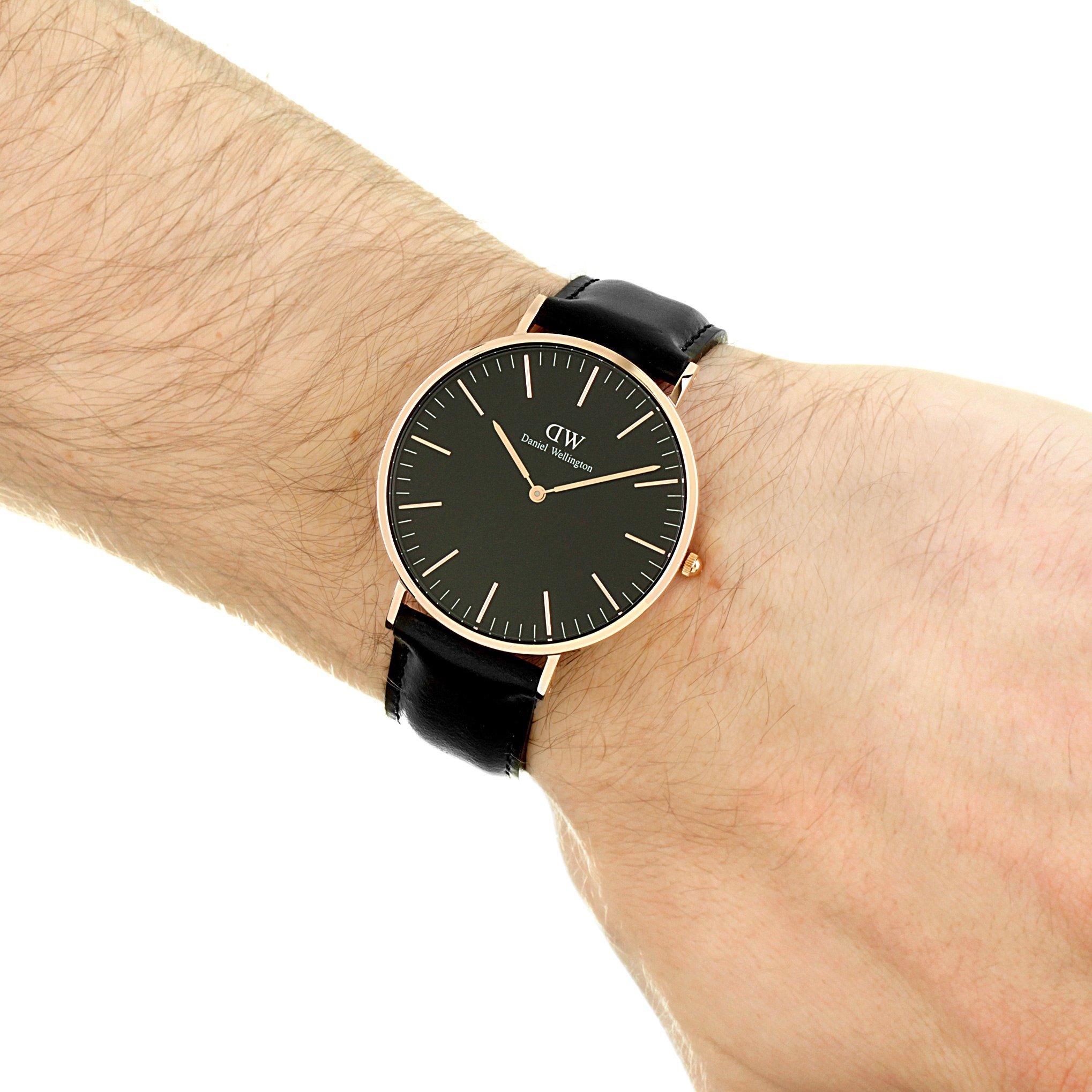 Black - Daniel Wellington - 40 Sheffield Stainless Steel Classic Watch - 5