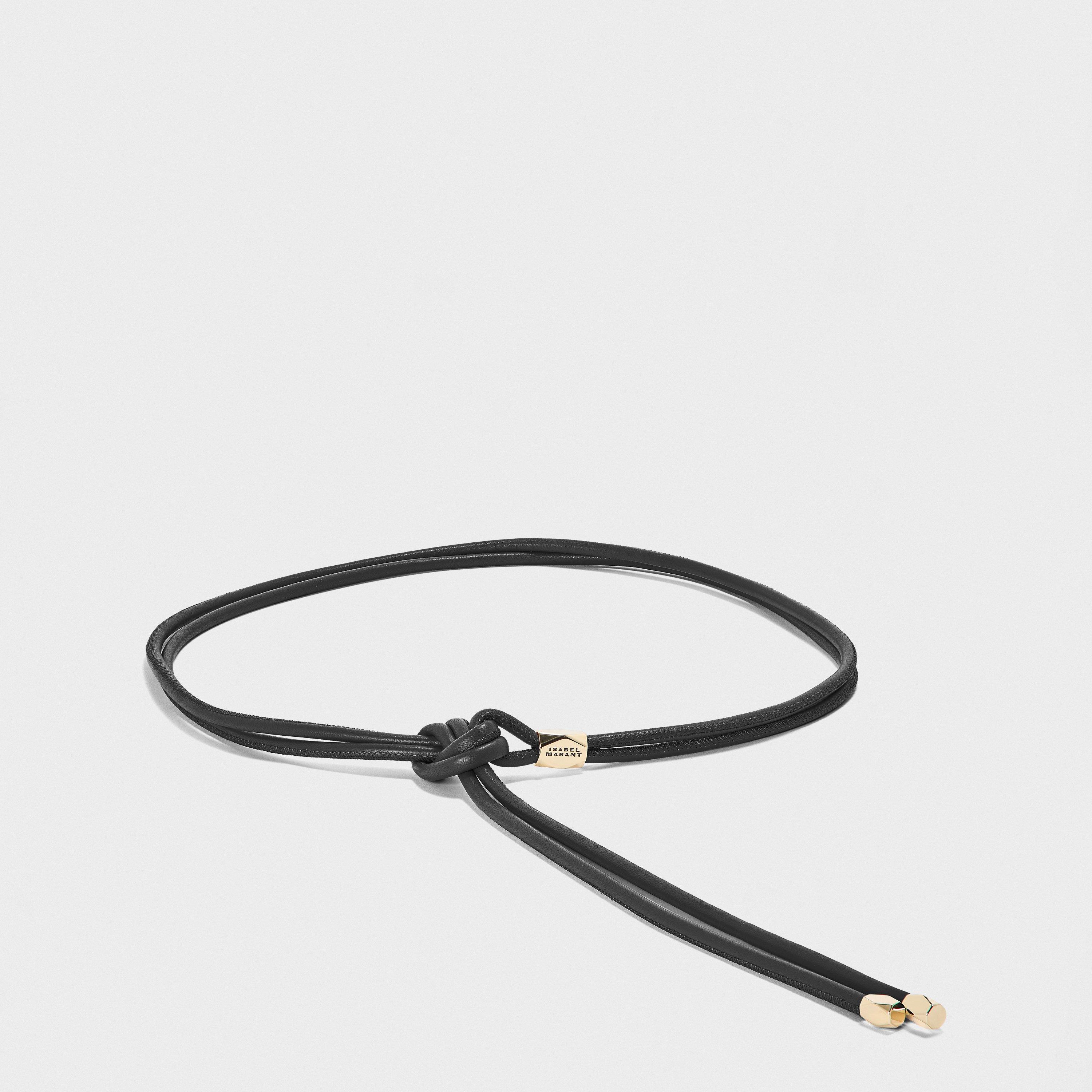 BKGO Black/Gold - Isabel Marant - Women's Silvia Leather Belt - 1