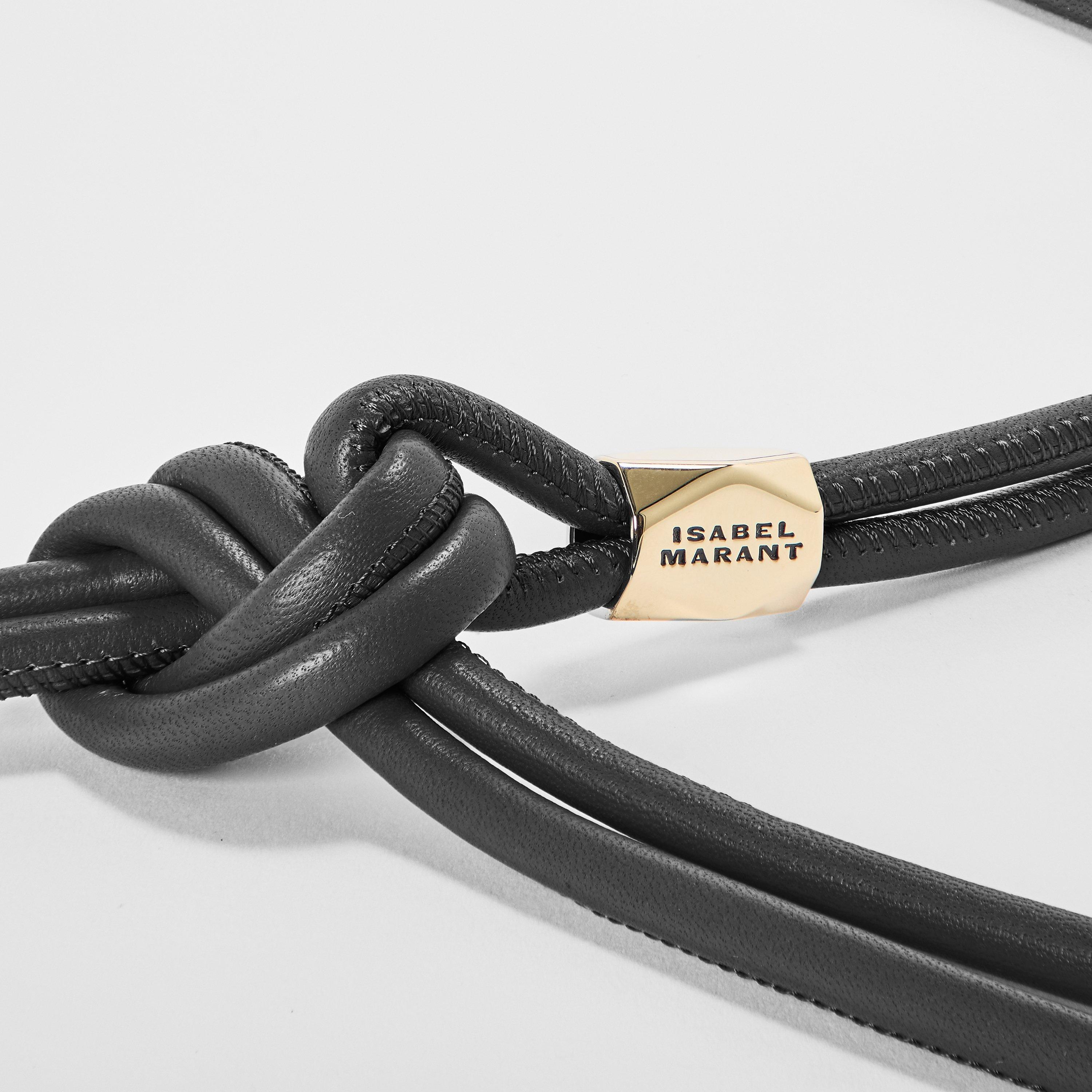 BKGO Black/Gold - Isabel Marant - Women's Silvia Leather Belt - 4