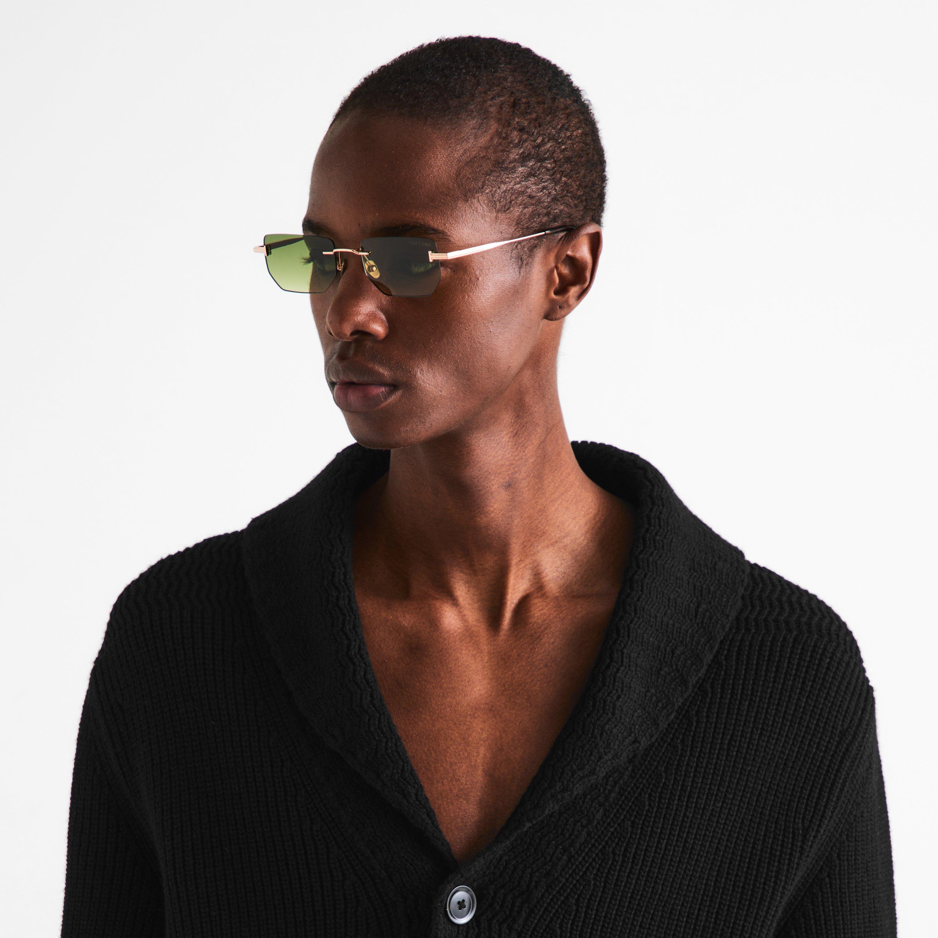 Rose Gold/Green - Tom Ford - Men's Ethan Sunglasses - 3