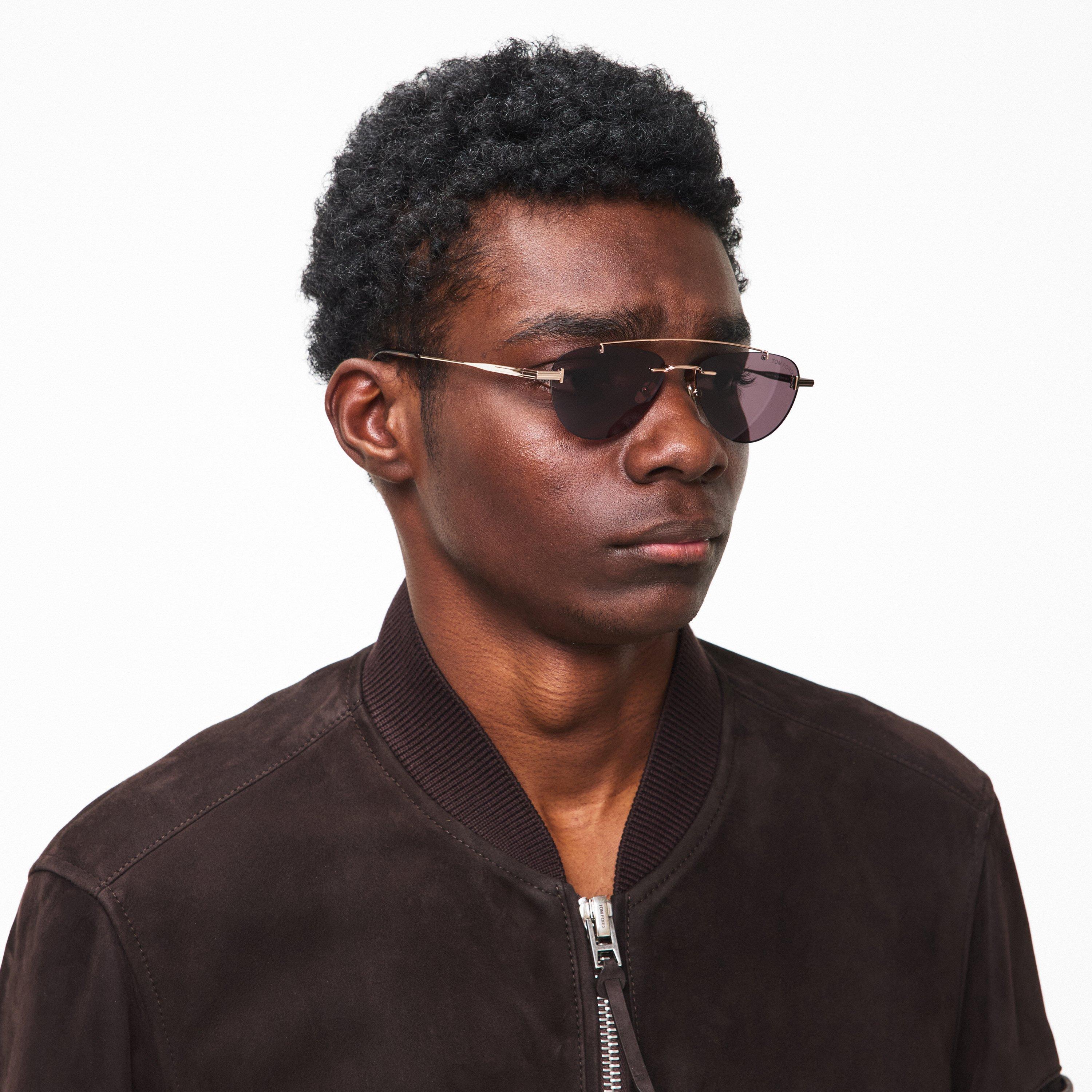 Rose Gold/Smoke - Tom Ford - Men's TFS Astor Sunglasses - 3