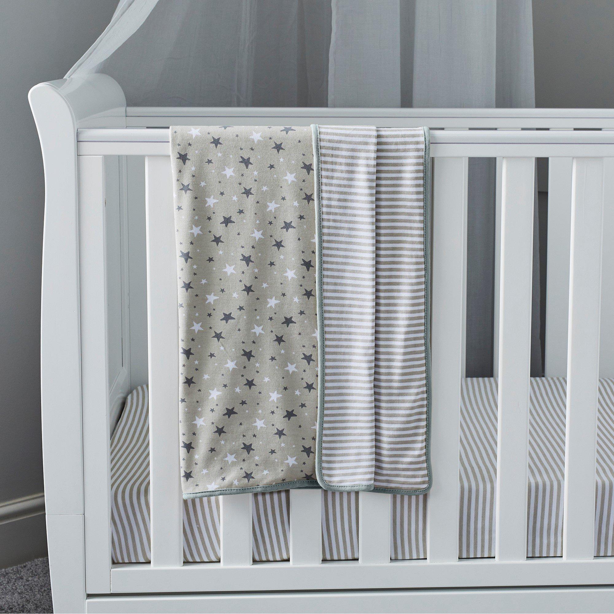Ickle Bubba  Newborn Reversible Cotton Blanket - Cosmic Aura - one