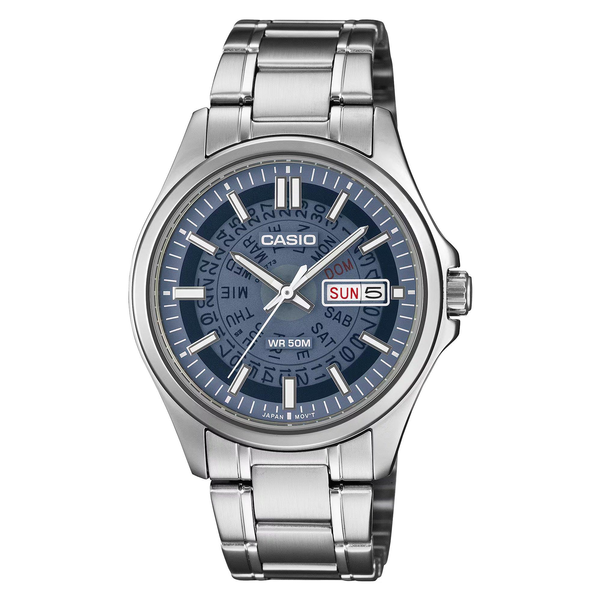 Silver/Blue - Casio - MTP-E740 Watch