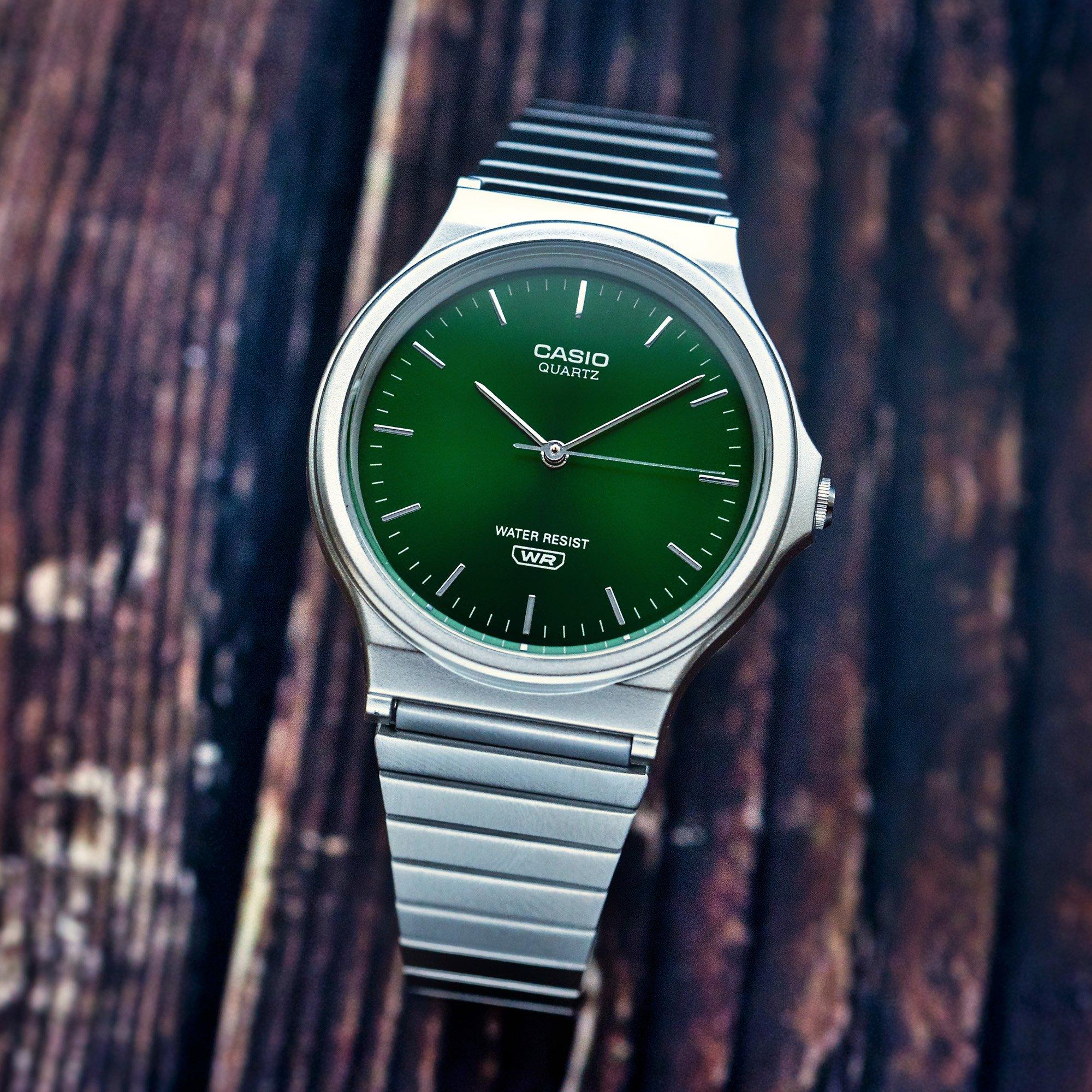 Silver/Green - Casio - Men's MQ-24DA Watch - 3
