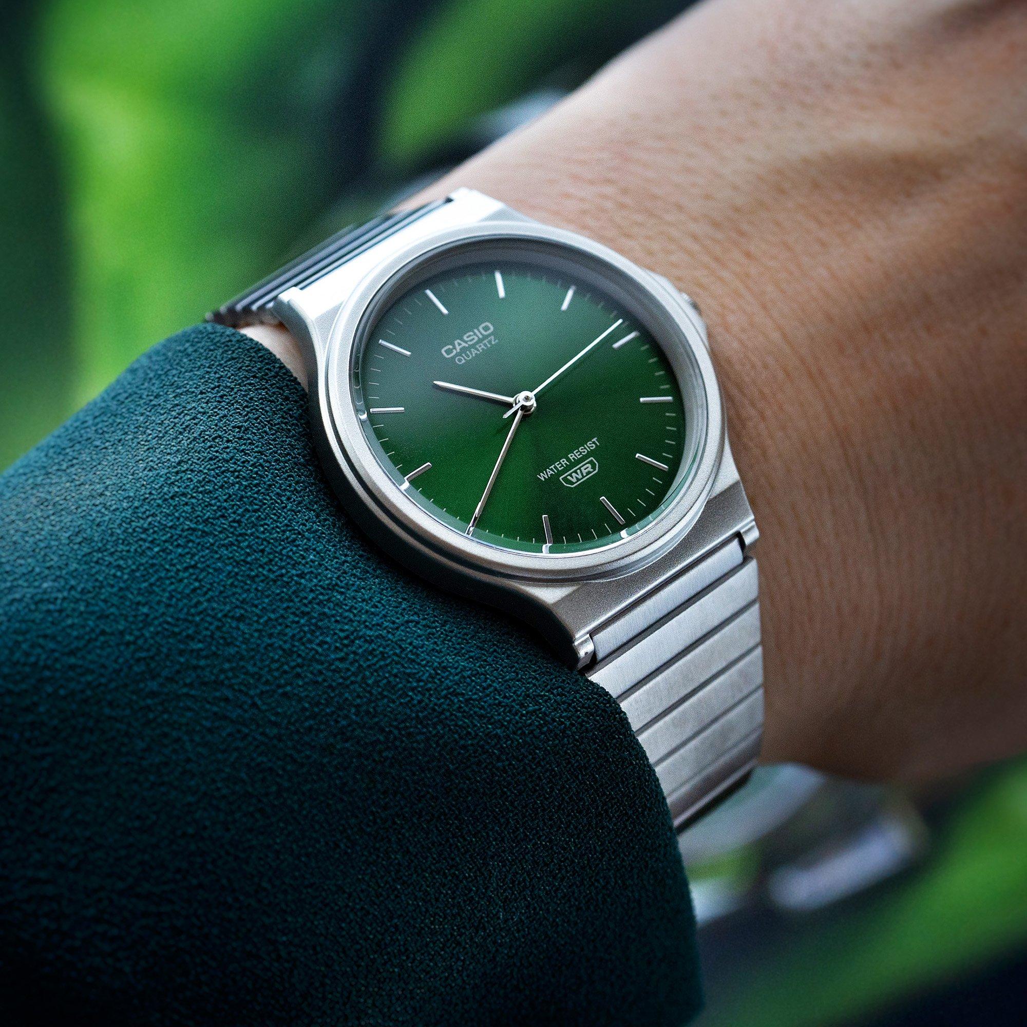 Silver/Green - Casio - Men's MQ-24DA Watch - 4