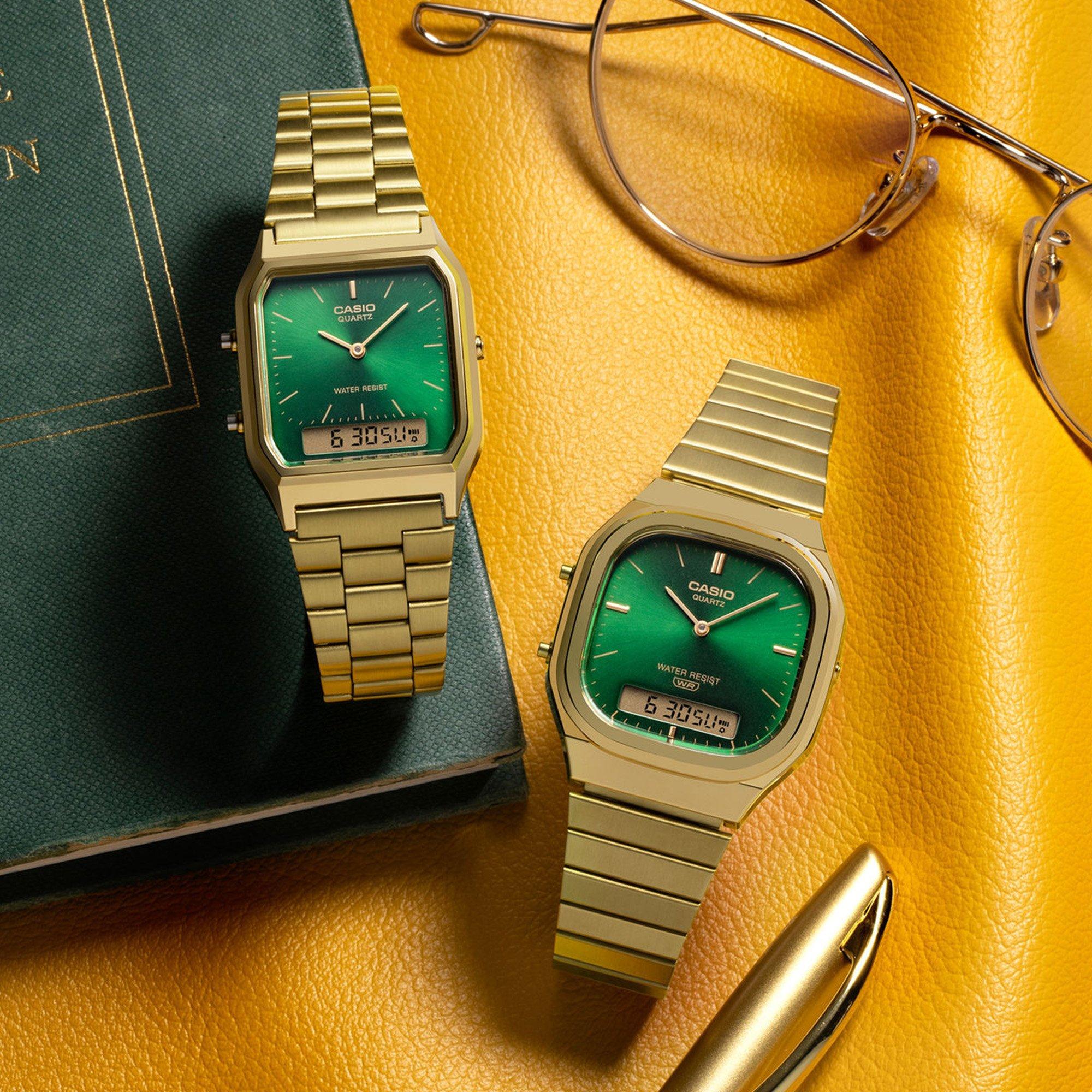 Gold/Green - Casio - AQ-240E Watch - 2