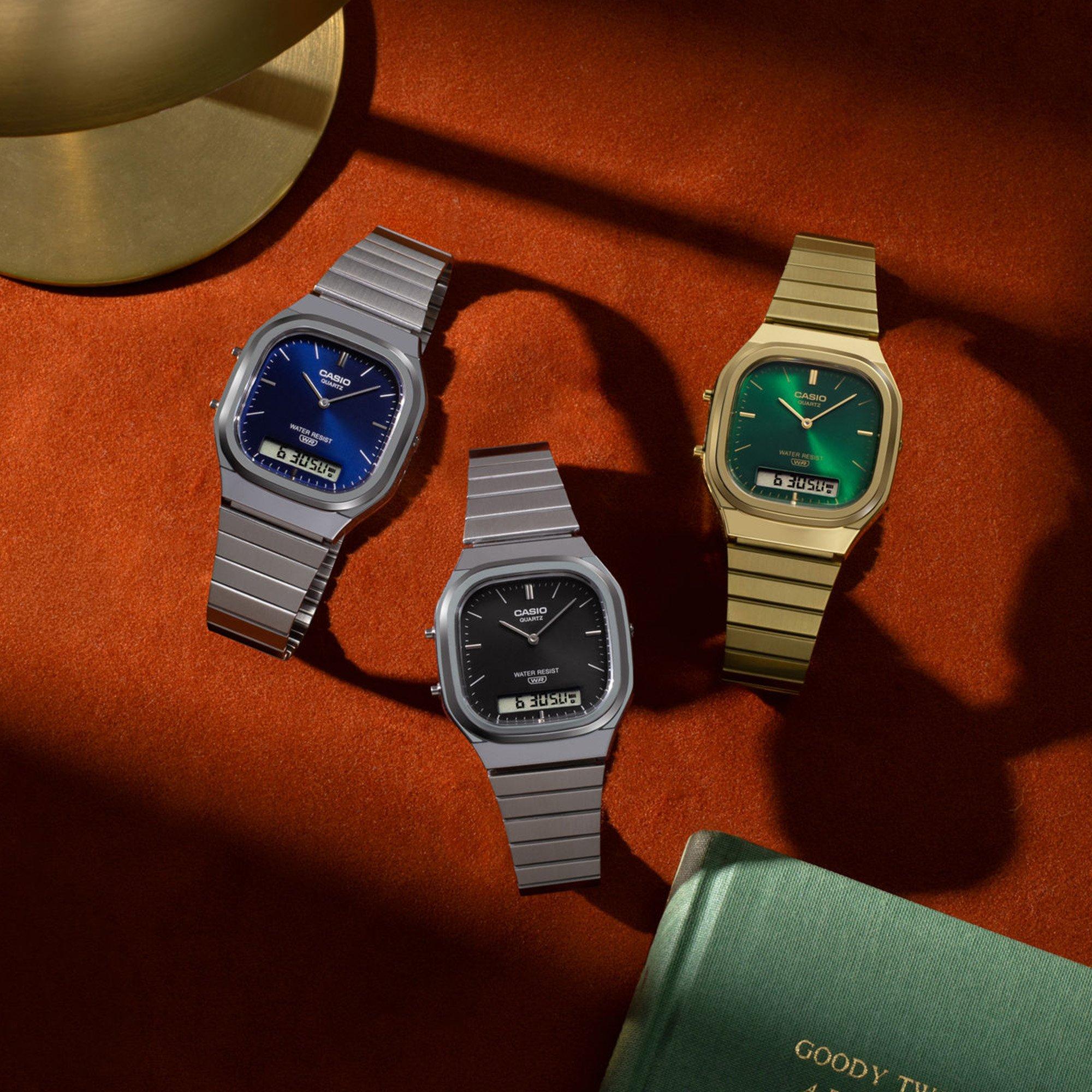 Gold/Green - Casio - AQ-240E Watch - 3