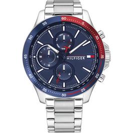 Tommy Hilfiger Gents Multi Coloured Bezel Stainless Steel Watch