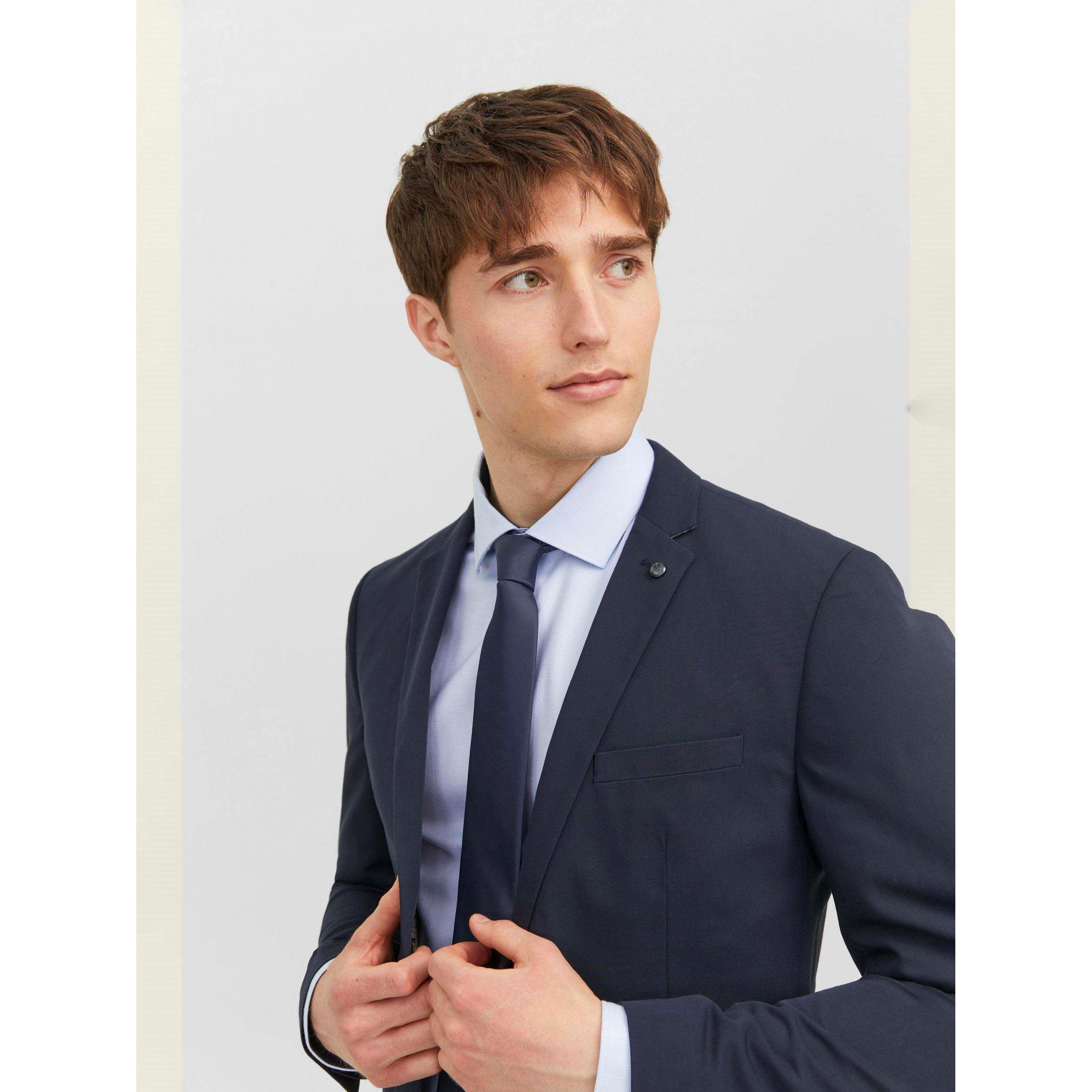 Marineblå blazer - Jack and Jones - Men's Solid Tie - 4