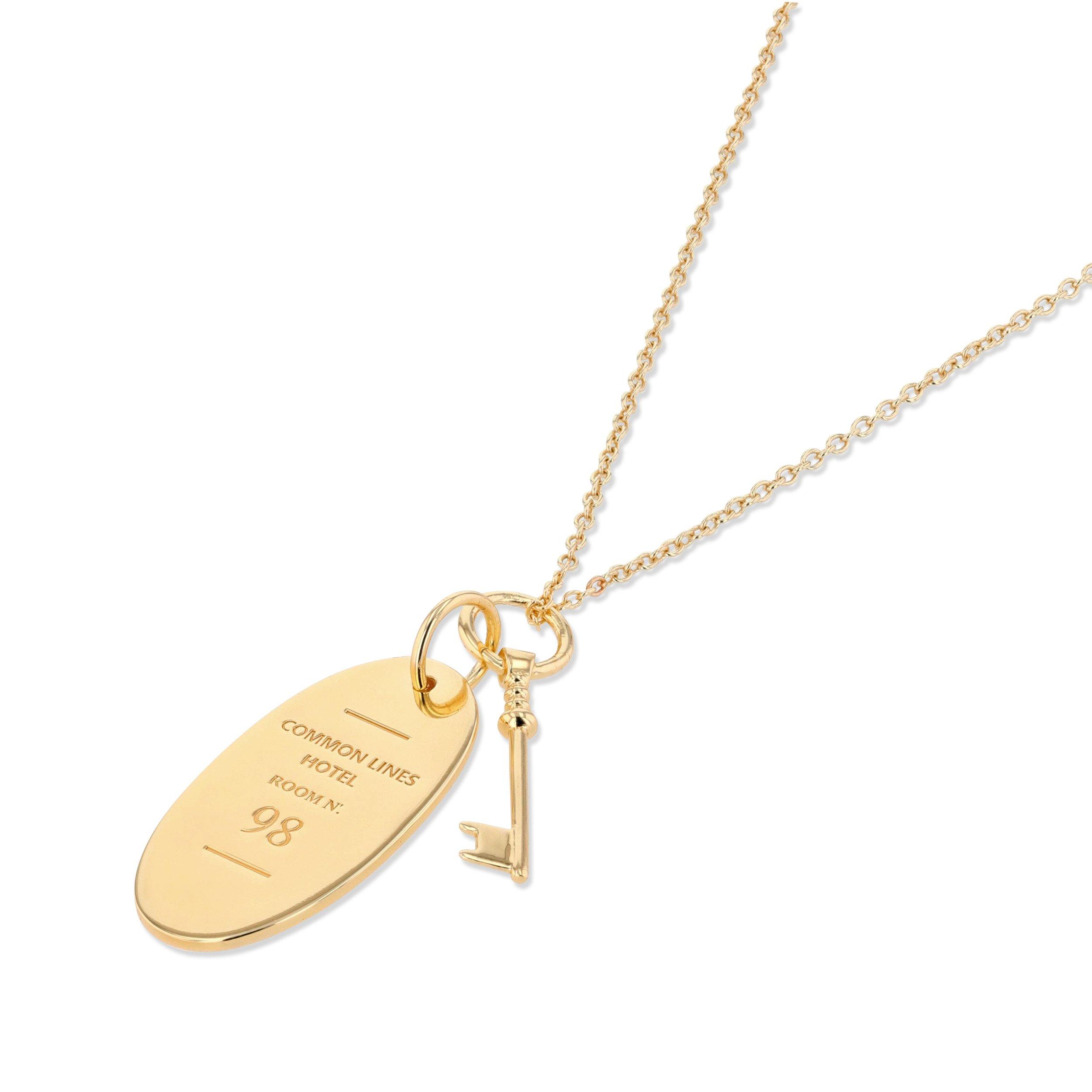 Gold - Common Lines - Hotel Silver Pendant Necklace - 2