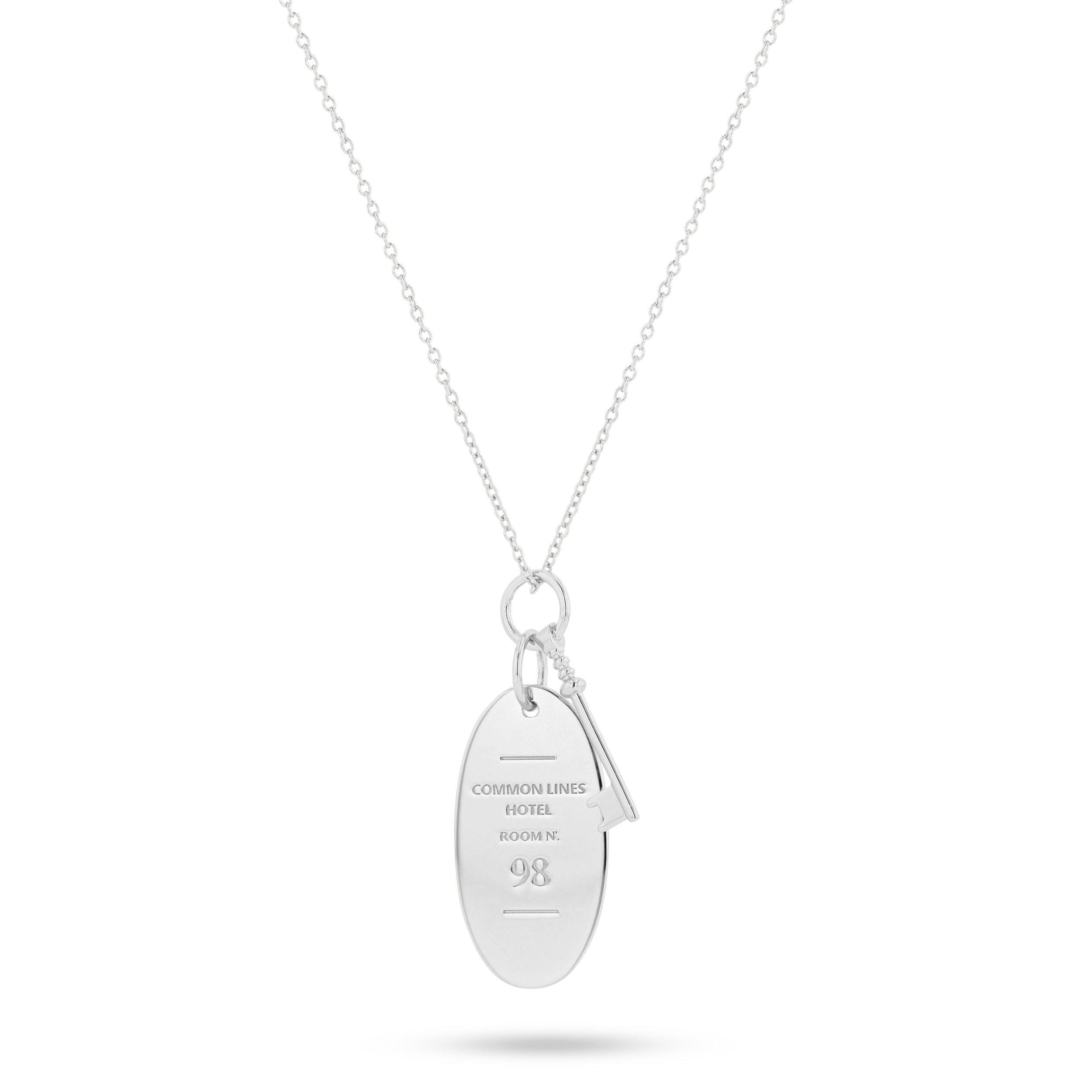 Silver - Common Lines - Hotel Silver Pendant Necklace - 1