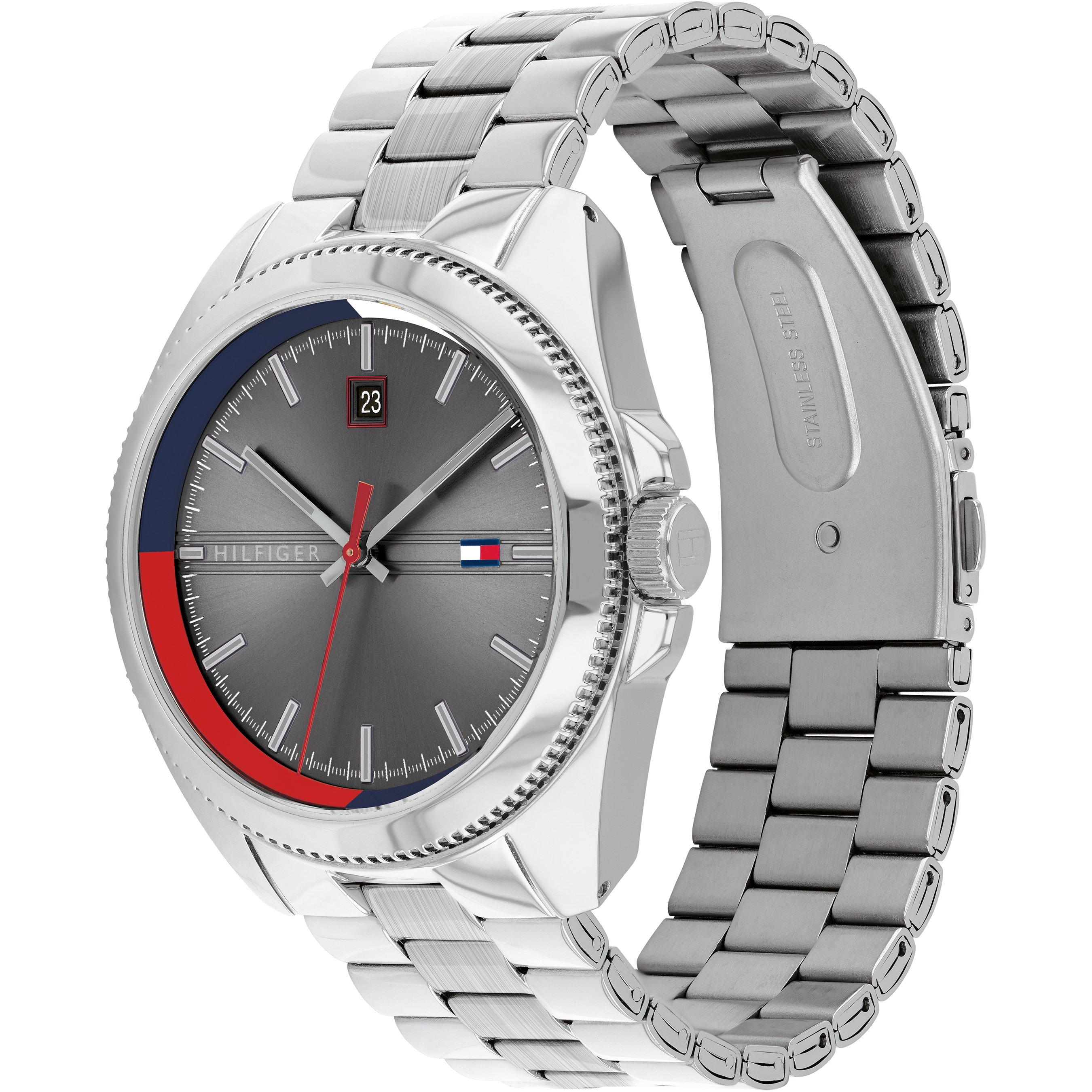 Silver/Grey - Tommy Hilfiger - Gents Colour Blocked Bracelet Watch - 2