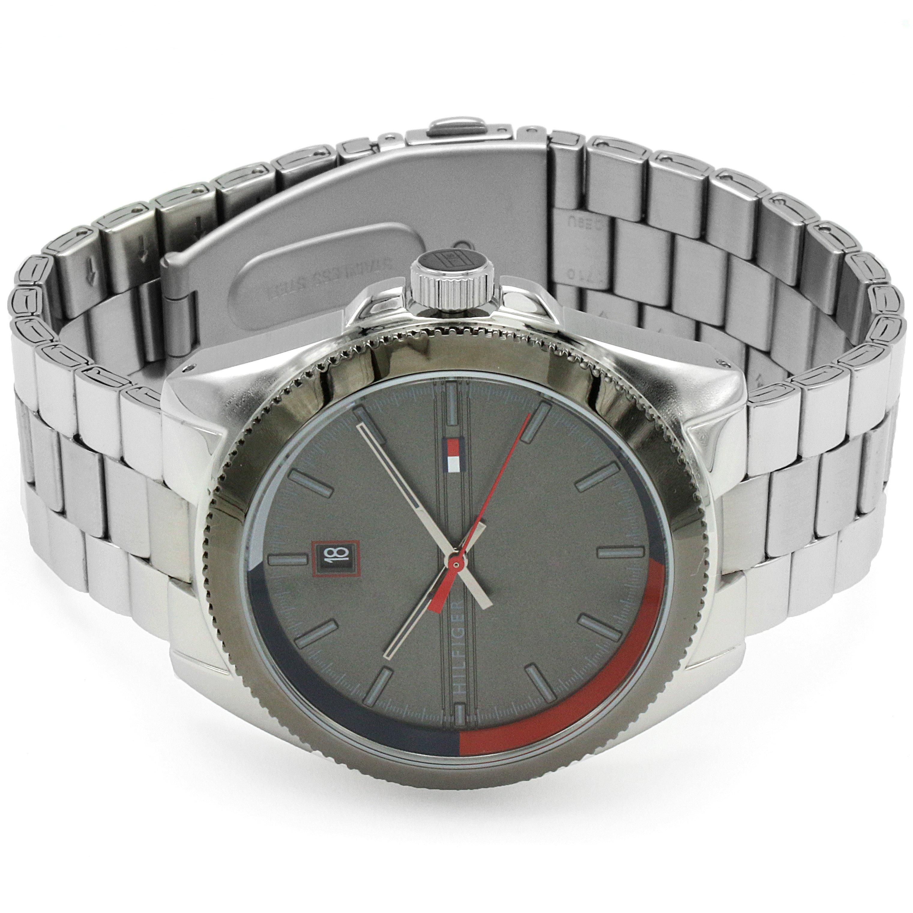 Silver/Grey - Tommy Hilfiger - Gents Colour Blocked Bracelet Watch - 4