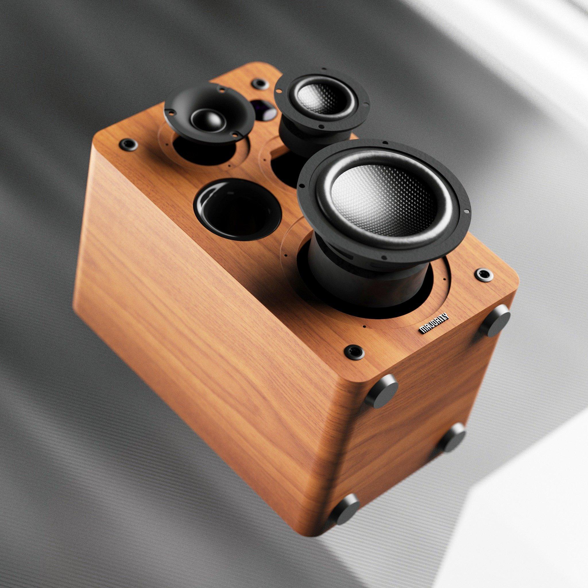 Walnut - MAJORITY - D100X Bookshelf Speakers - 11
