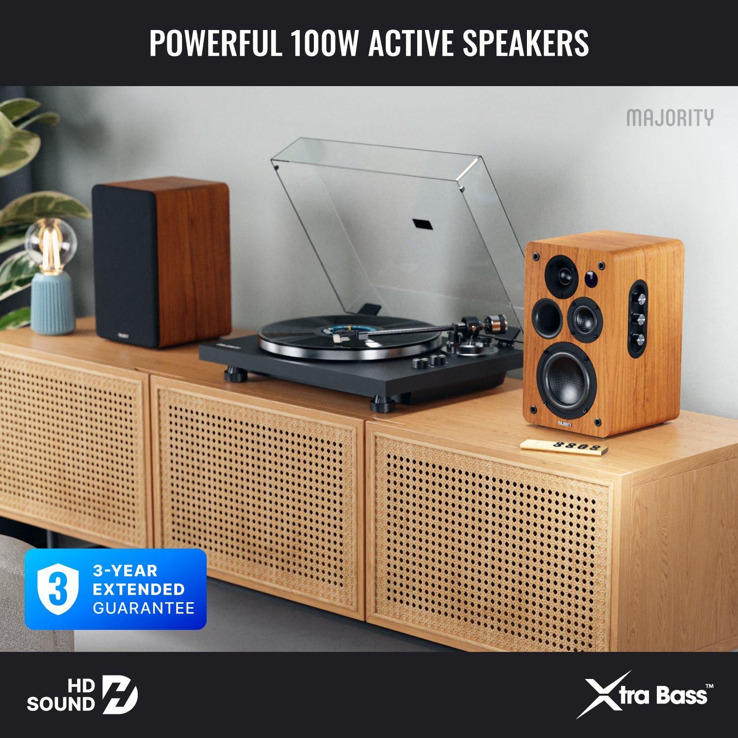 Walnut - MAJORITY - D100X Bookshelf Speakers - 4