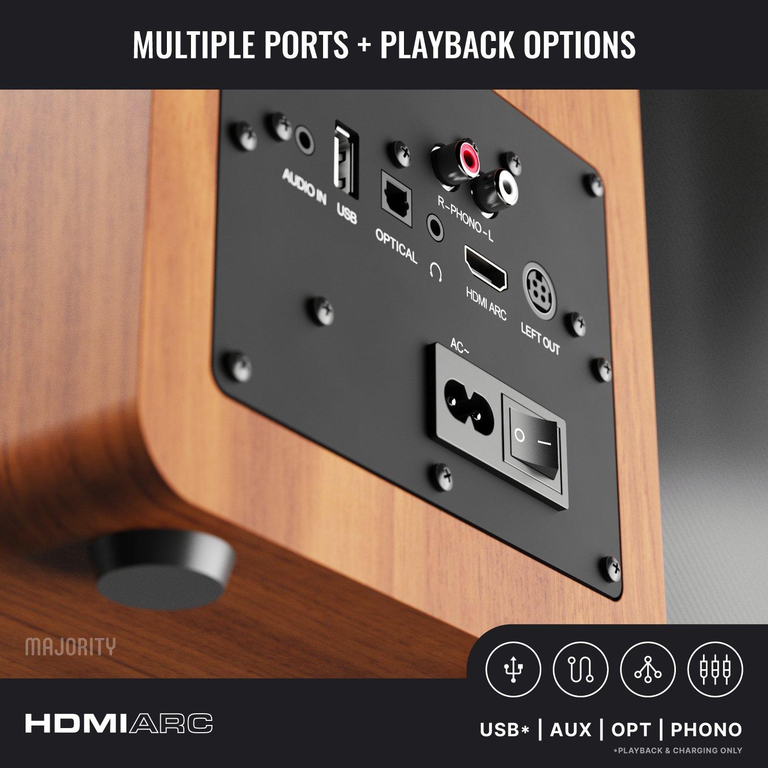 Walnut - MAJORITY - D100X Bookshelf Speakers - 7
