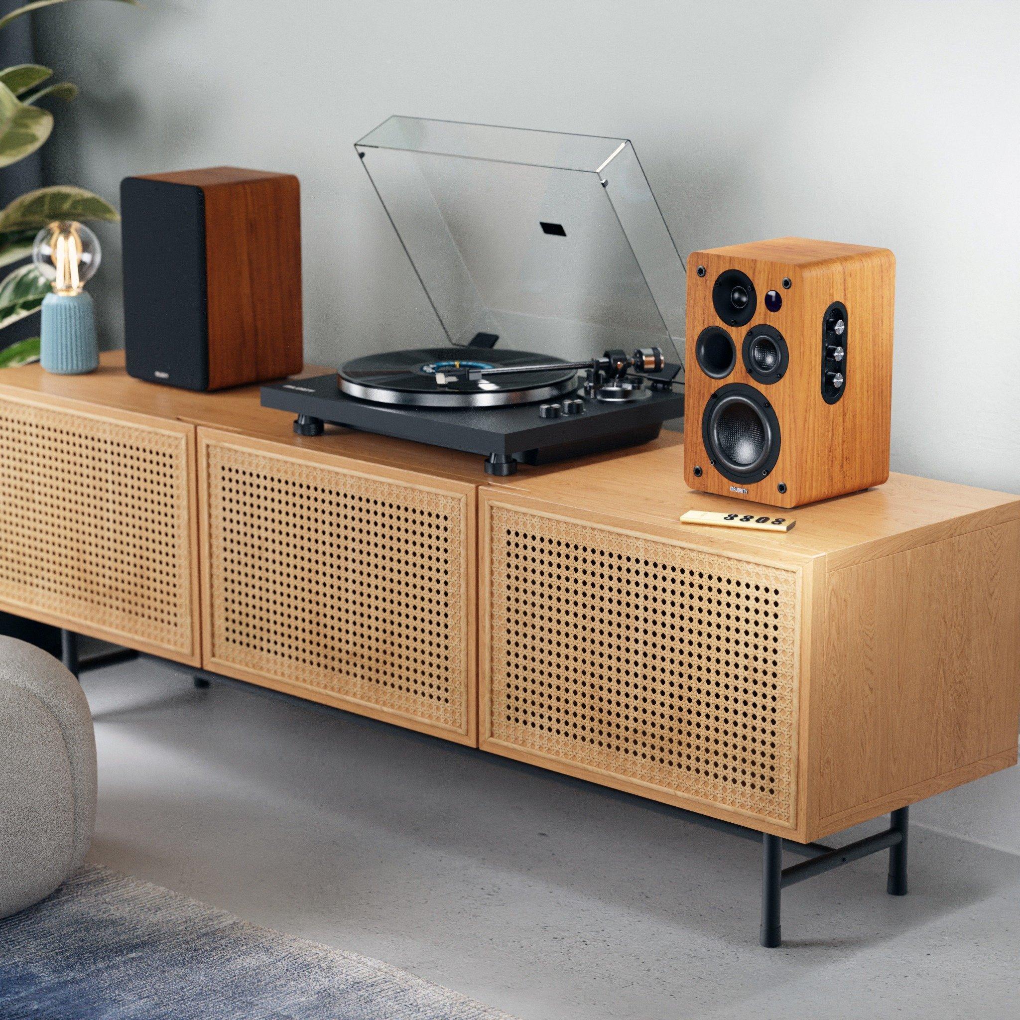 Walnut - MAJORITY - D100X Bookshelf Speakers - 10