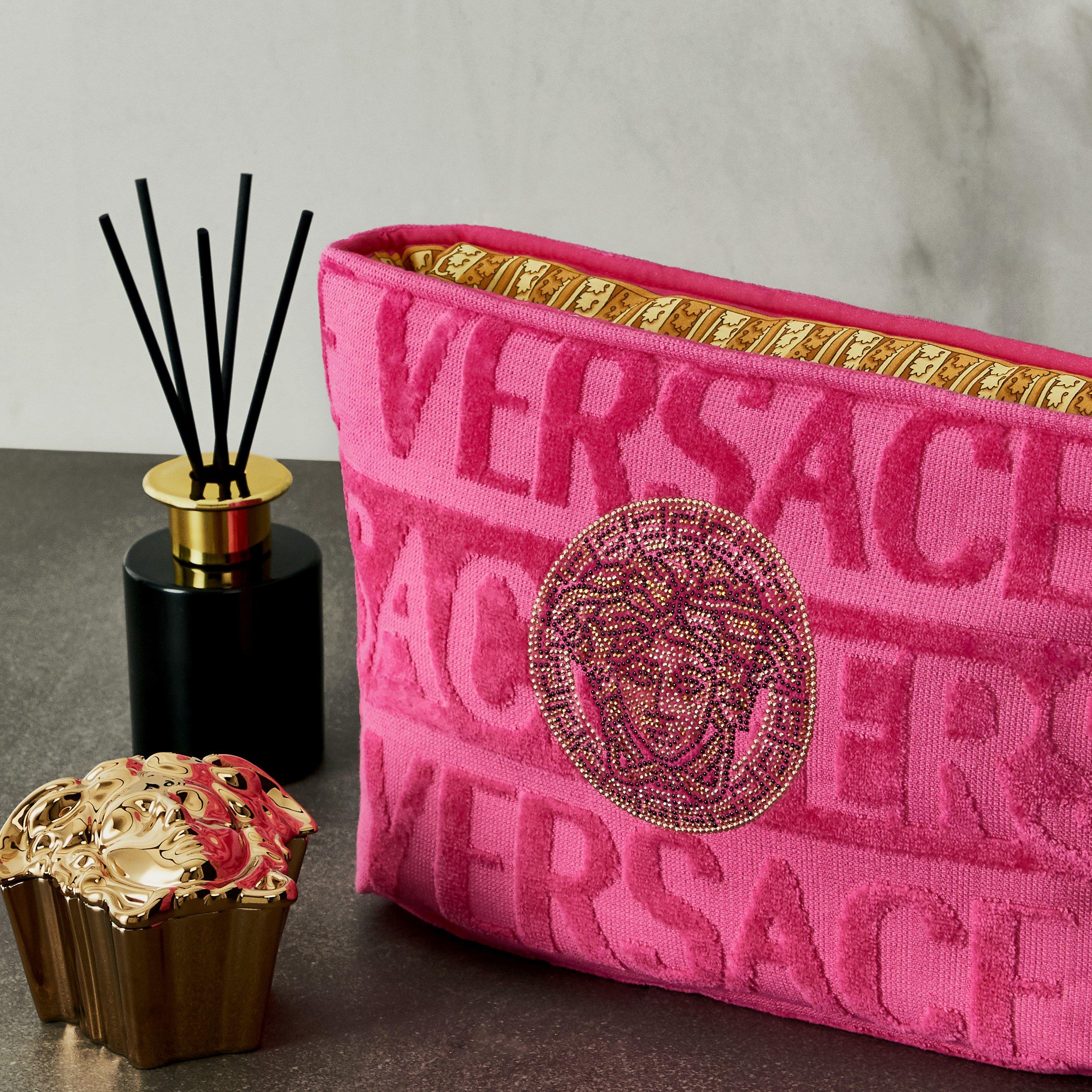 Pink - Versace Home - Barocco Medusa Flocked Washbag - 2
