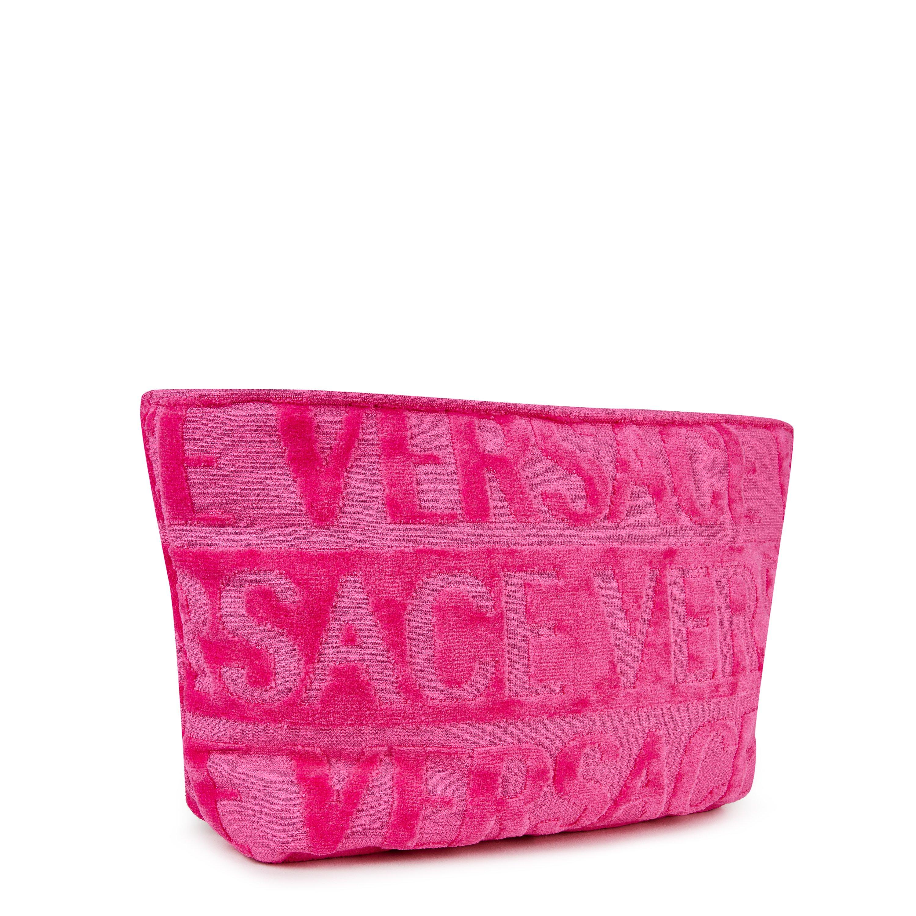 Pink - Versace Home - Barocco Medusa Flocked Washbag - 3