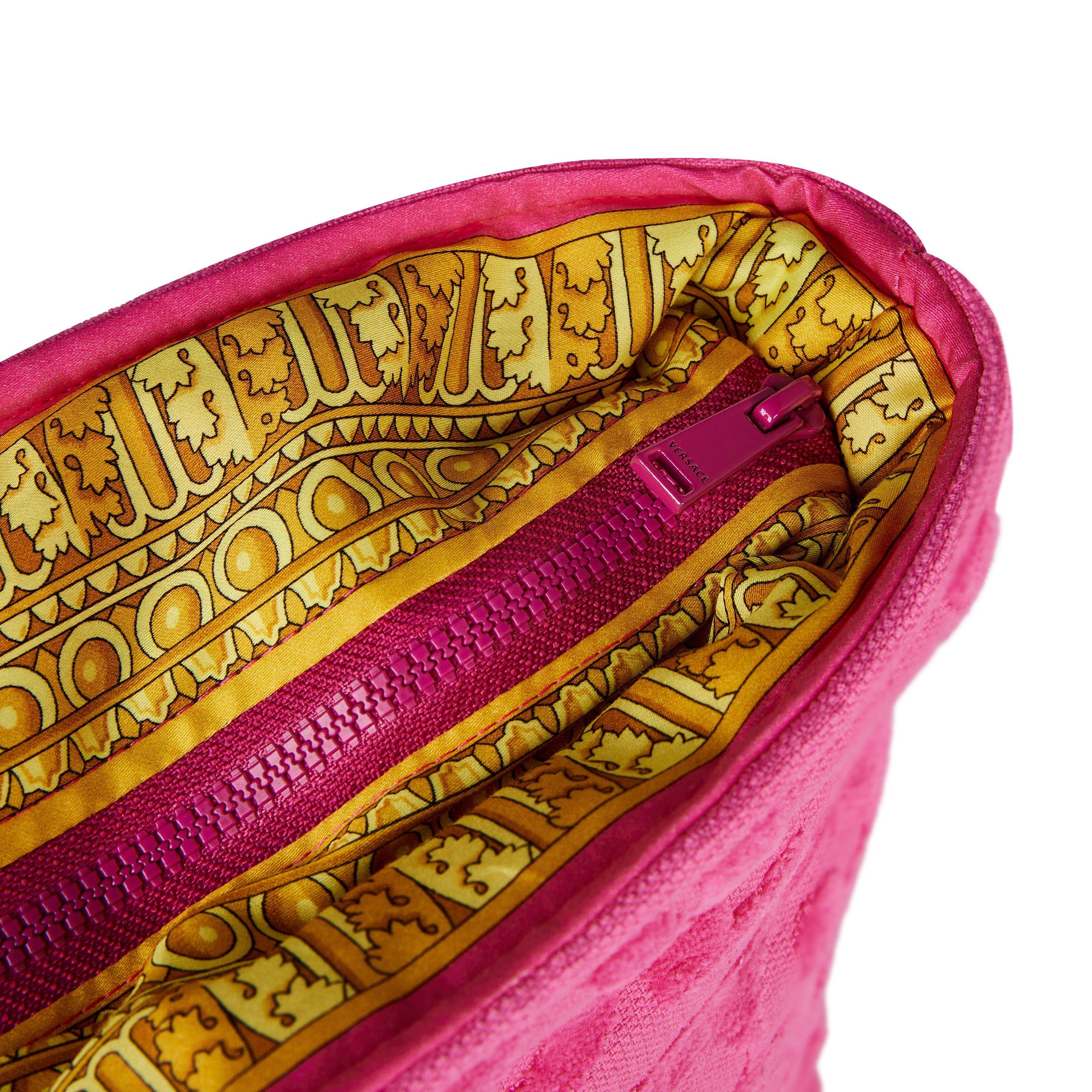 Pink - Versace Home - Barocco Medusa Flocked Washbag - 5