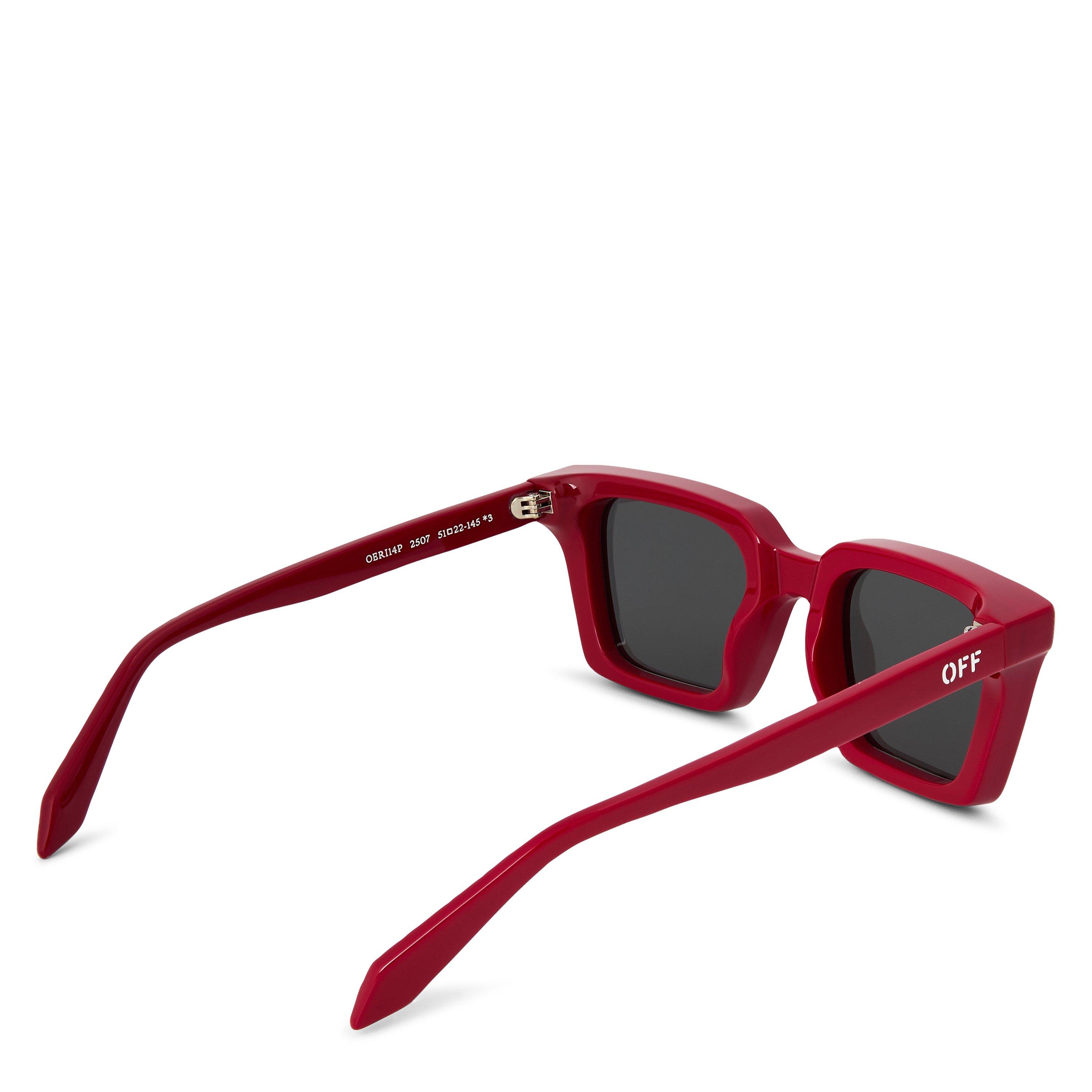 Rosso - Ciliegia - Off White - Men's Reno Rectangle Sunglasses - 2