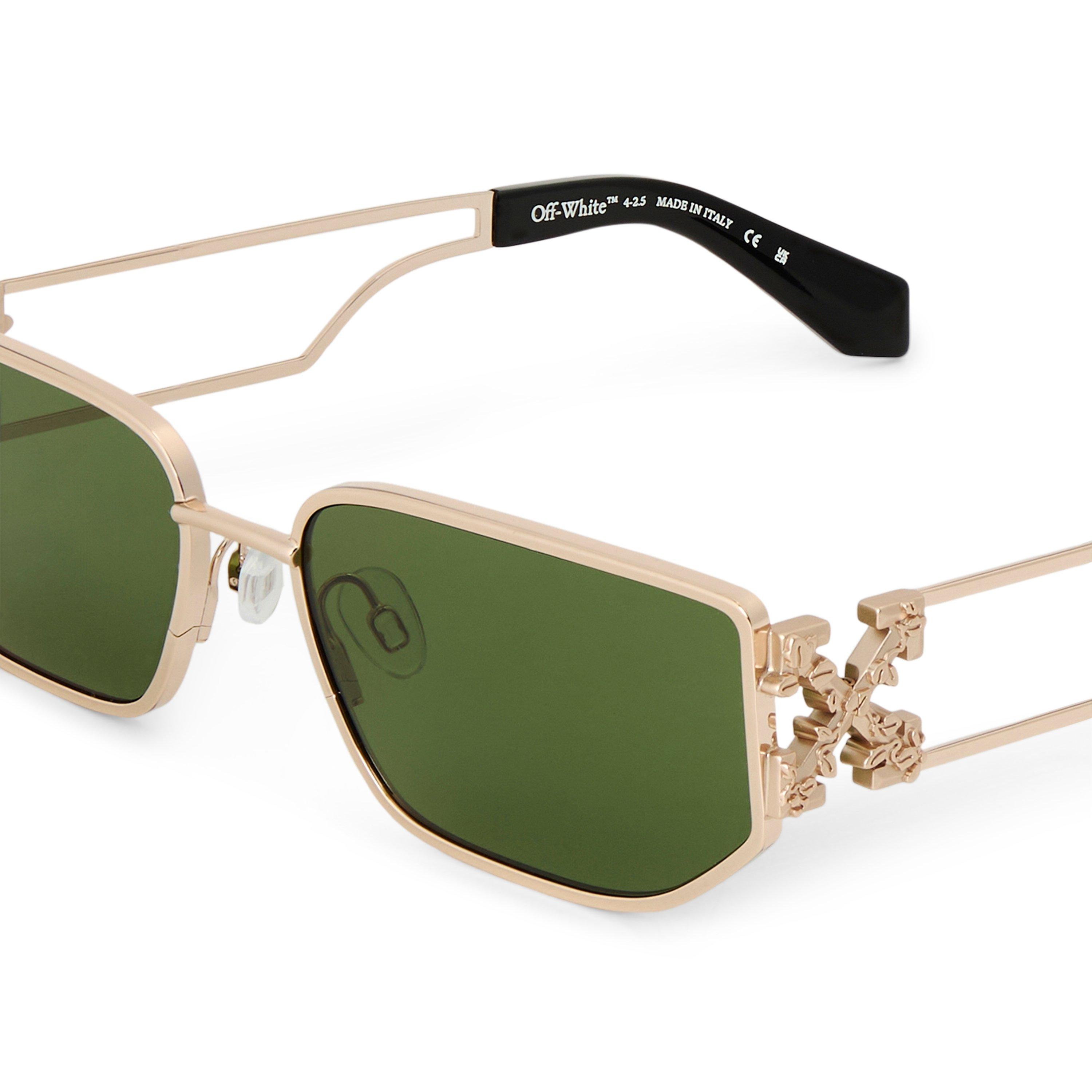 Gold - Green - Off White - Men's Allen Rectangle Sunglasses - 3