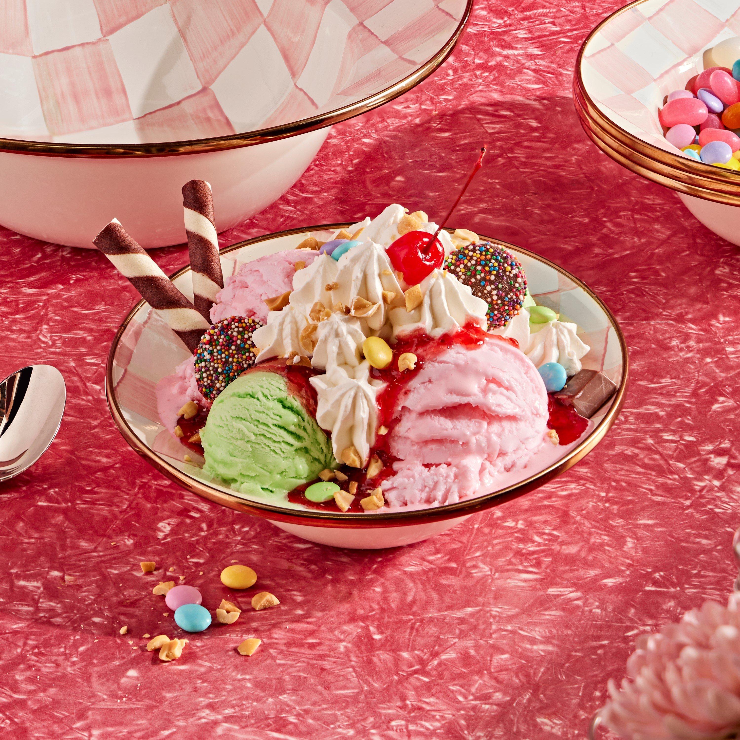 Pink Check - MacKenzie-Childs - Check Serve Bowl - 2