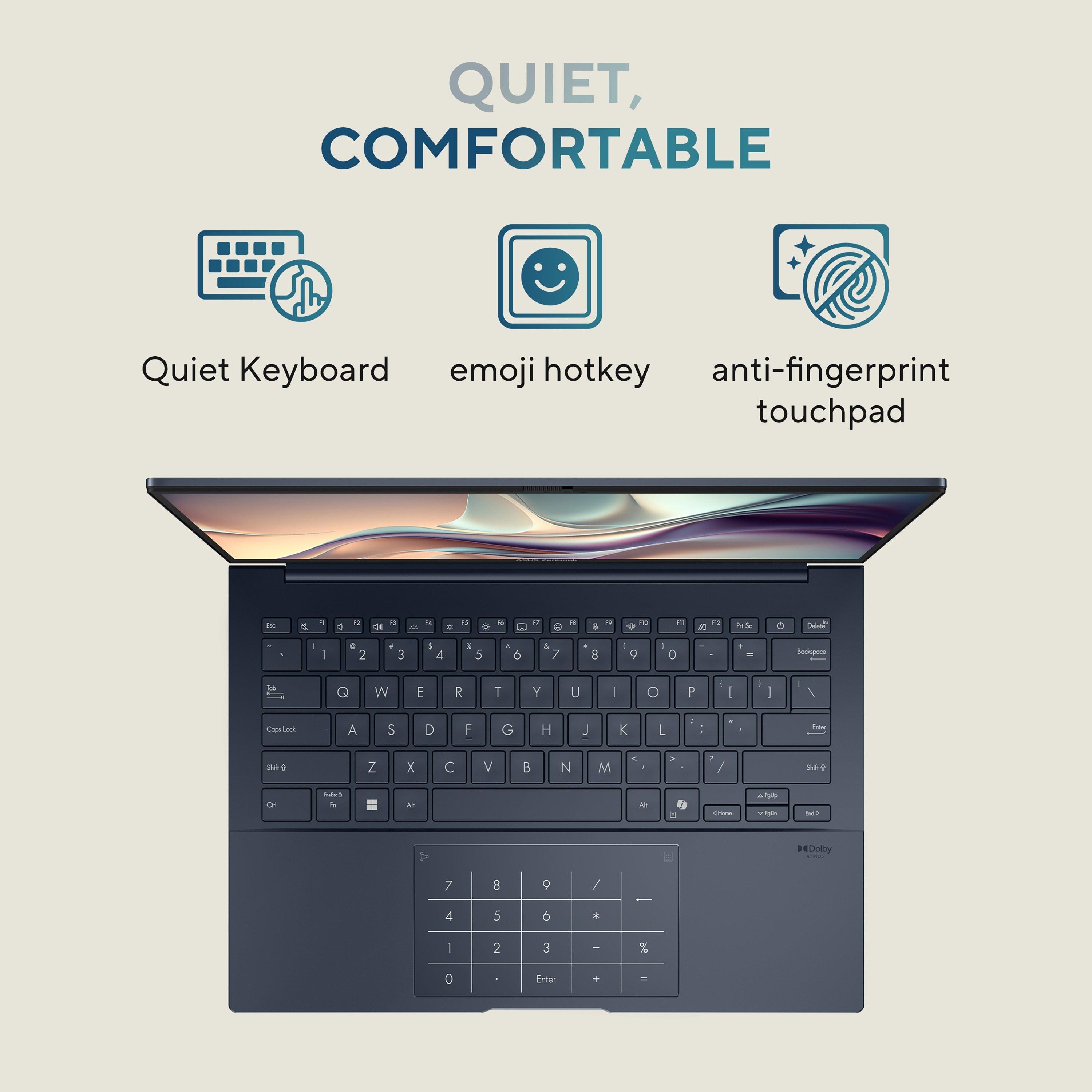 Ponder Blue - ASUS - Zenbook 14 OLED UX3405CA-QL241W Intel Core Ultra 5 225H 16GB RAM 512GB SSD 14 Touchscreen Wind - 10