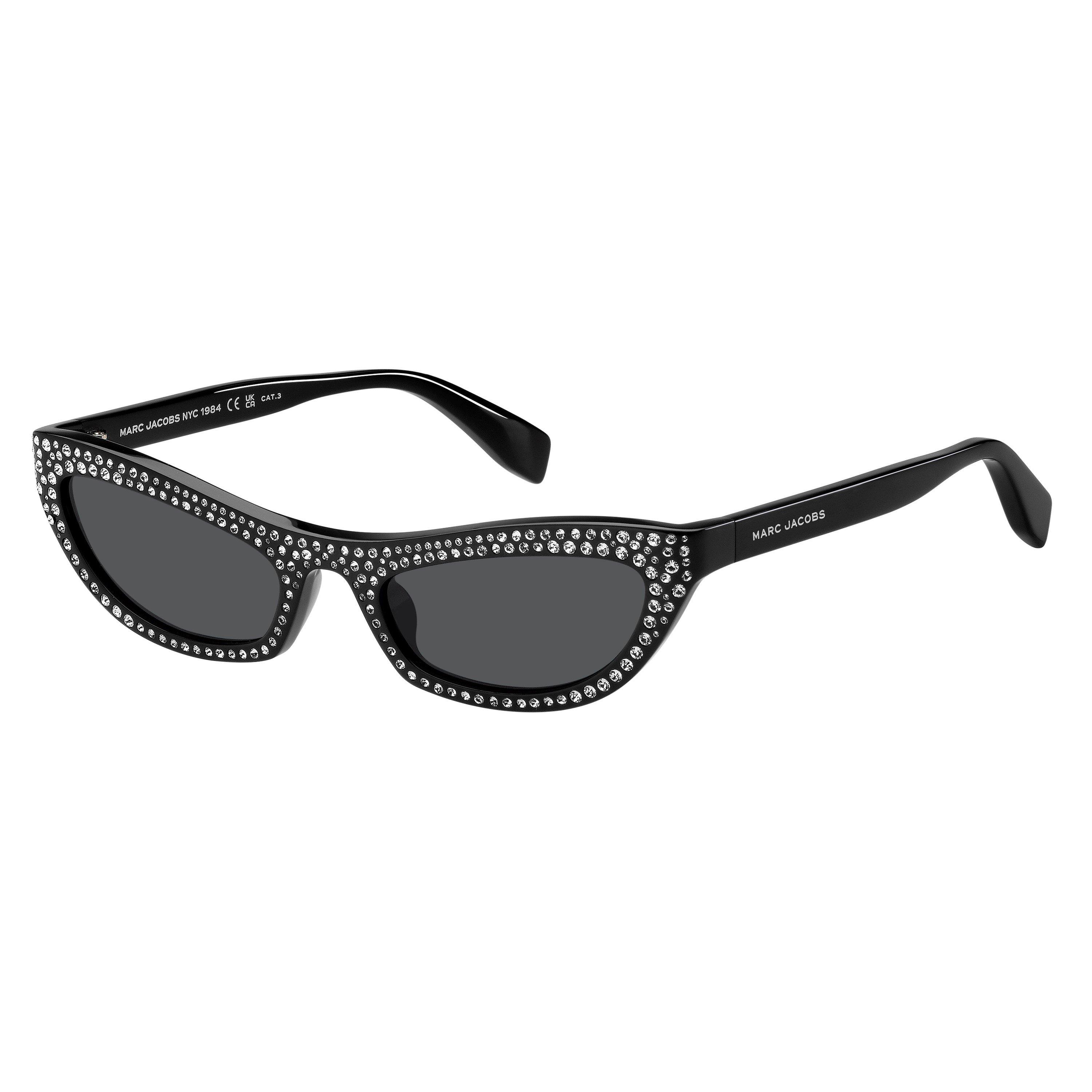 Black Crystal - Marc Jacobs - Women's Cat Eye Round Sunglasses - 1