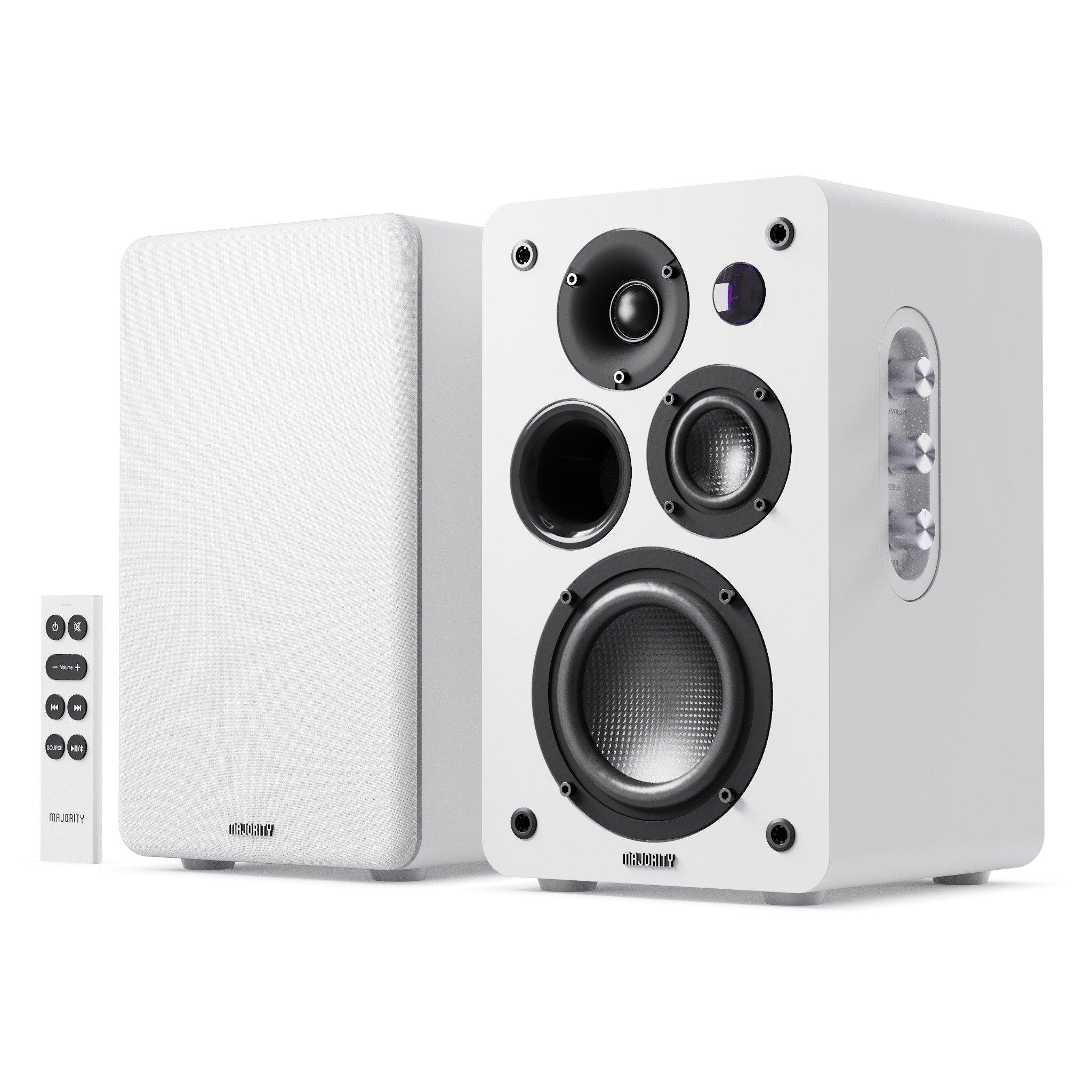 Majority D100x Bookshelf Speakers White - Image 4
