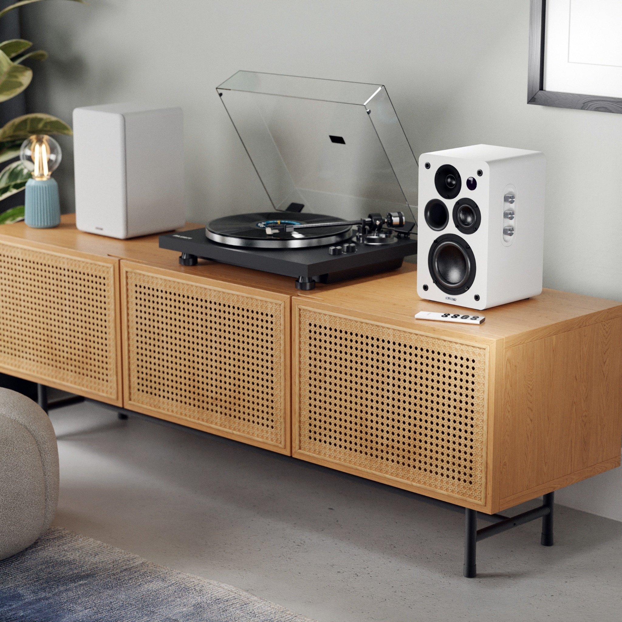 White - MAJORITY - D100X Bookshelf Speakers - 9