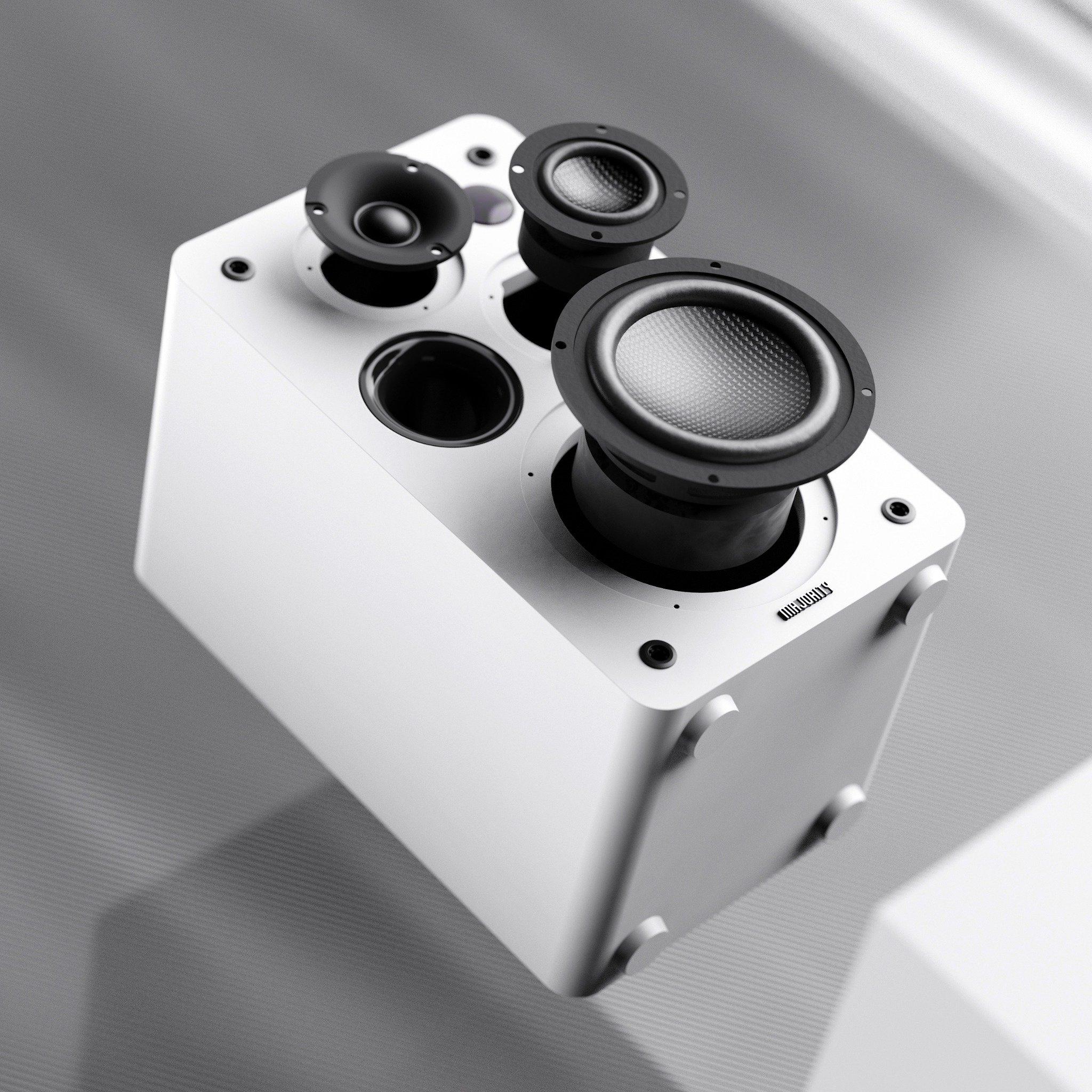 White - MAJORITY - D100X Bookshelf Speakers - 10