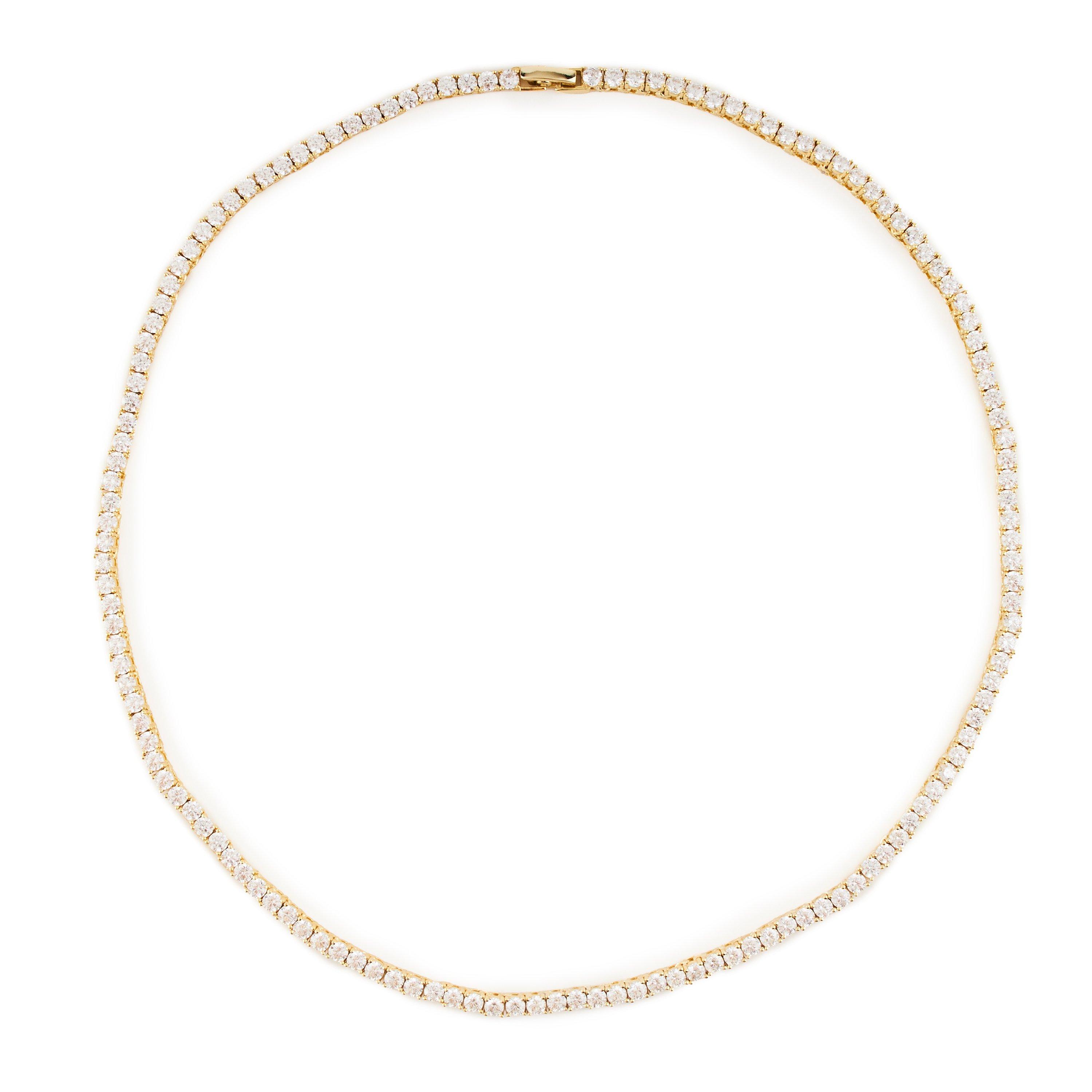Serge DeNimes Tennis Chain Necklace - Gold/Crystal