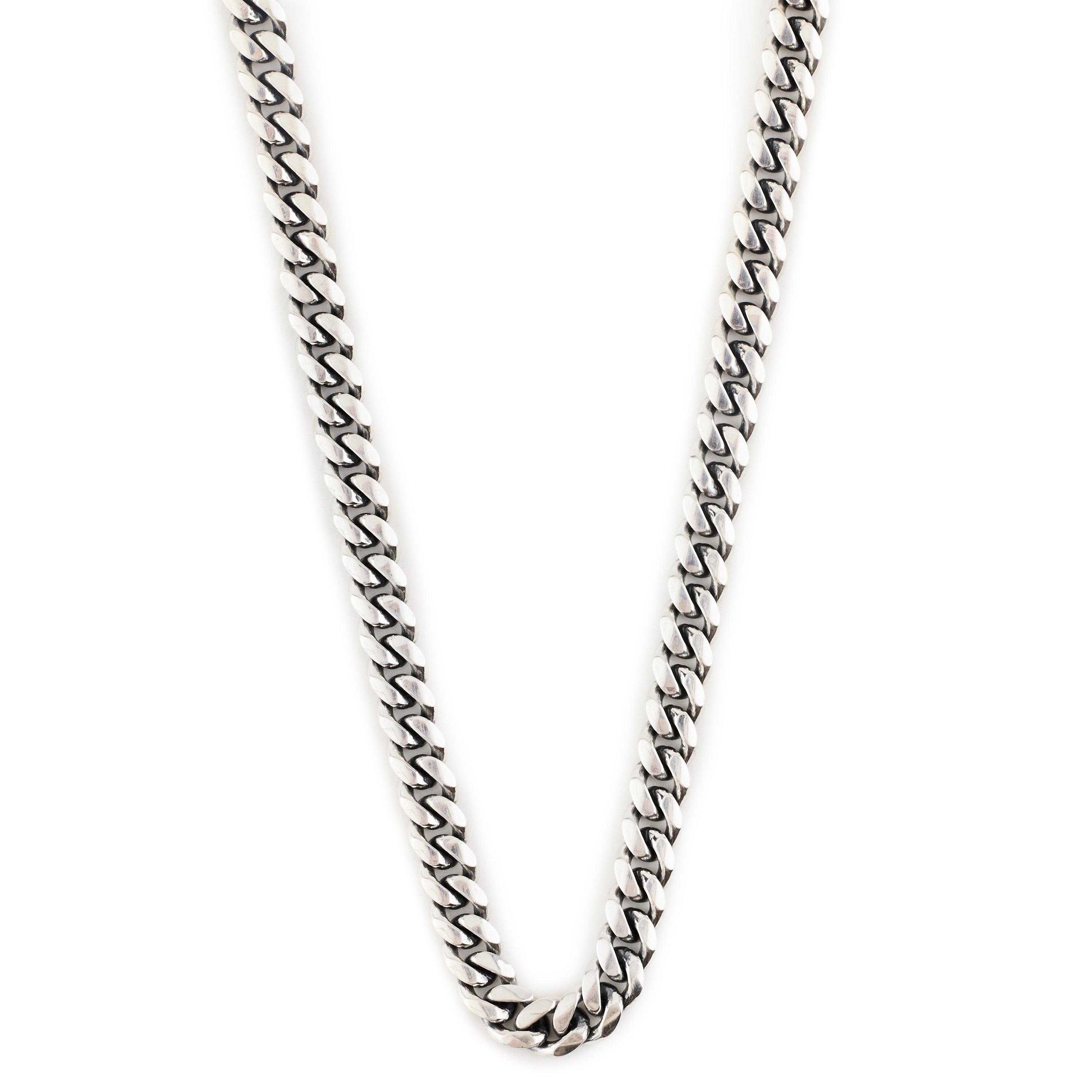Serge Denimes Men's Curb Chain Necklace - Silver