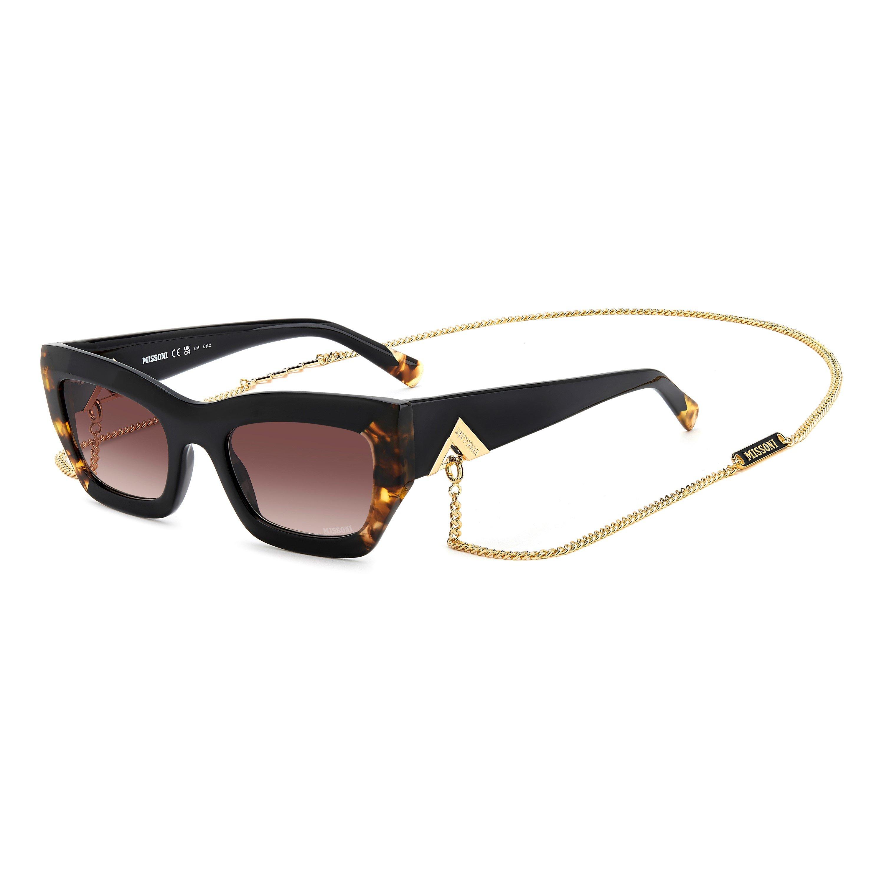 Missoni Women's Rectangular Round Sunglasses - Black Havana - Size 53 cm