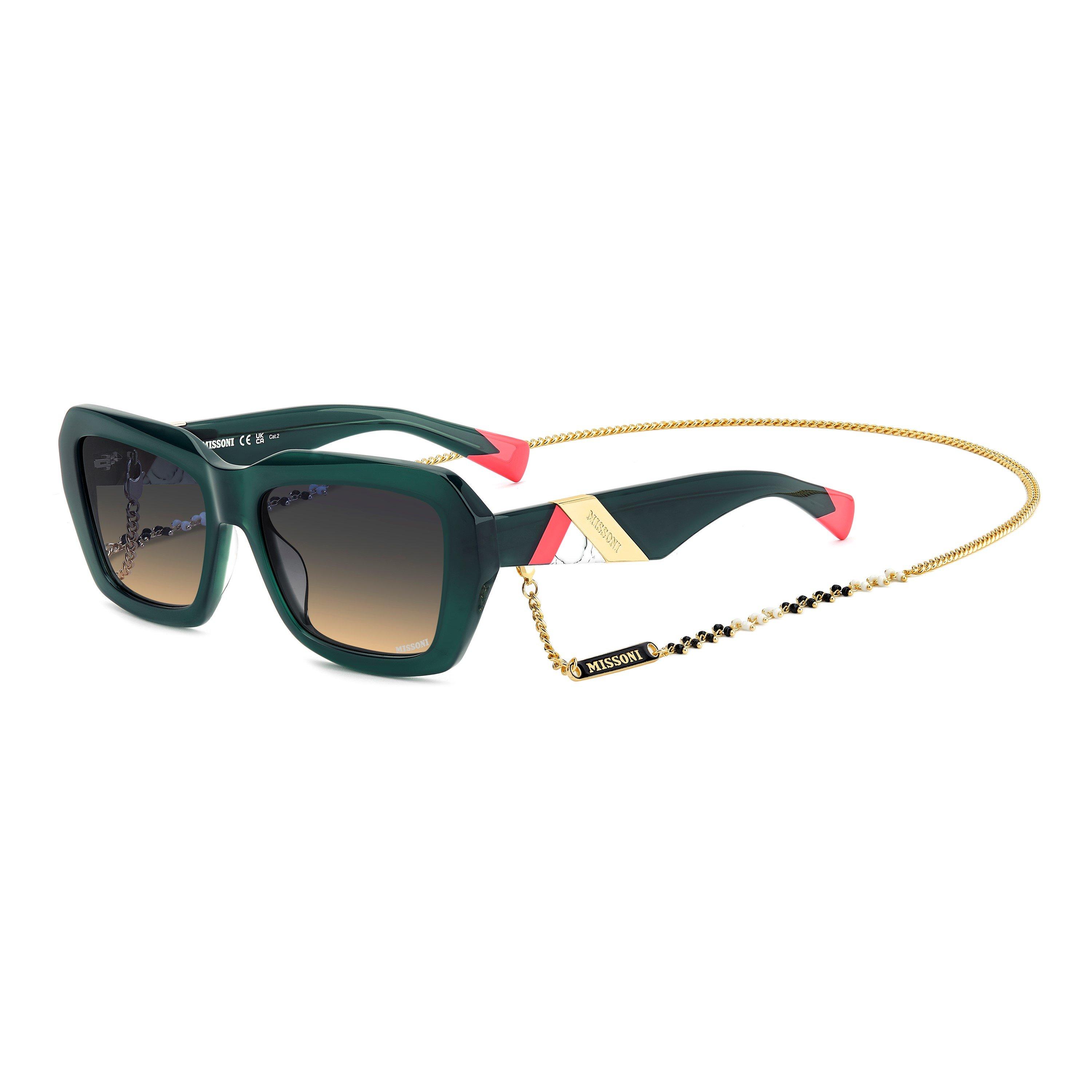 Missoni Women's Rectangular Round Sunglasses - Green - Size 55 cm