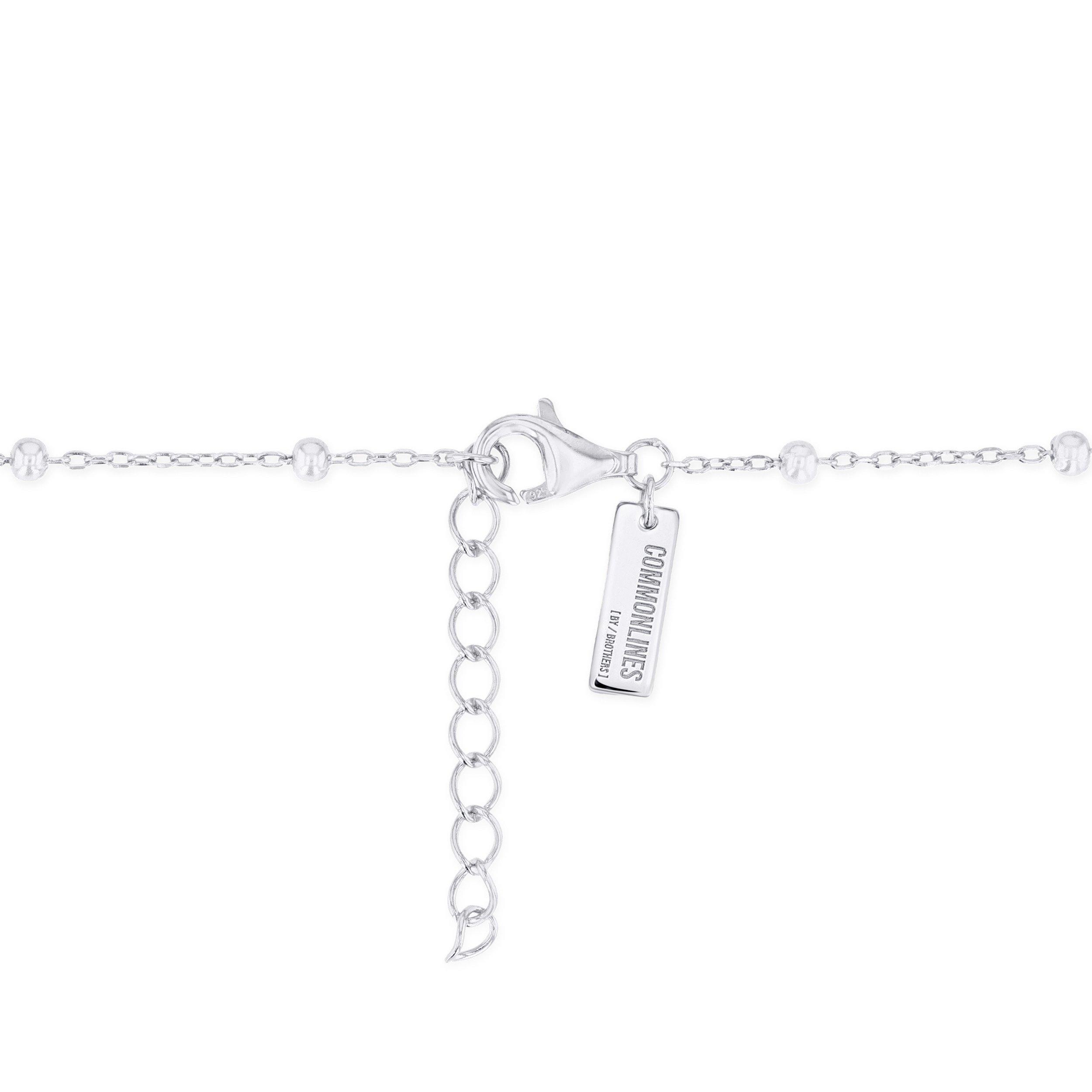 Silver - Common Lines - Studded Cross ball bracelet - 2