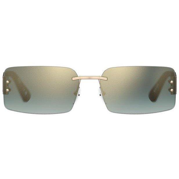 Teal Gold - Moschino - Women's Rectangular Round Sunglasses - 2