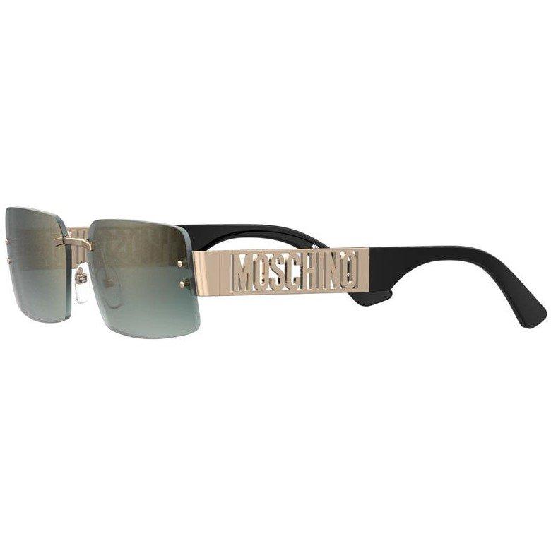Teal Gold - Moschino - Women's Rectangular Round Sunglasses - 3