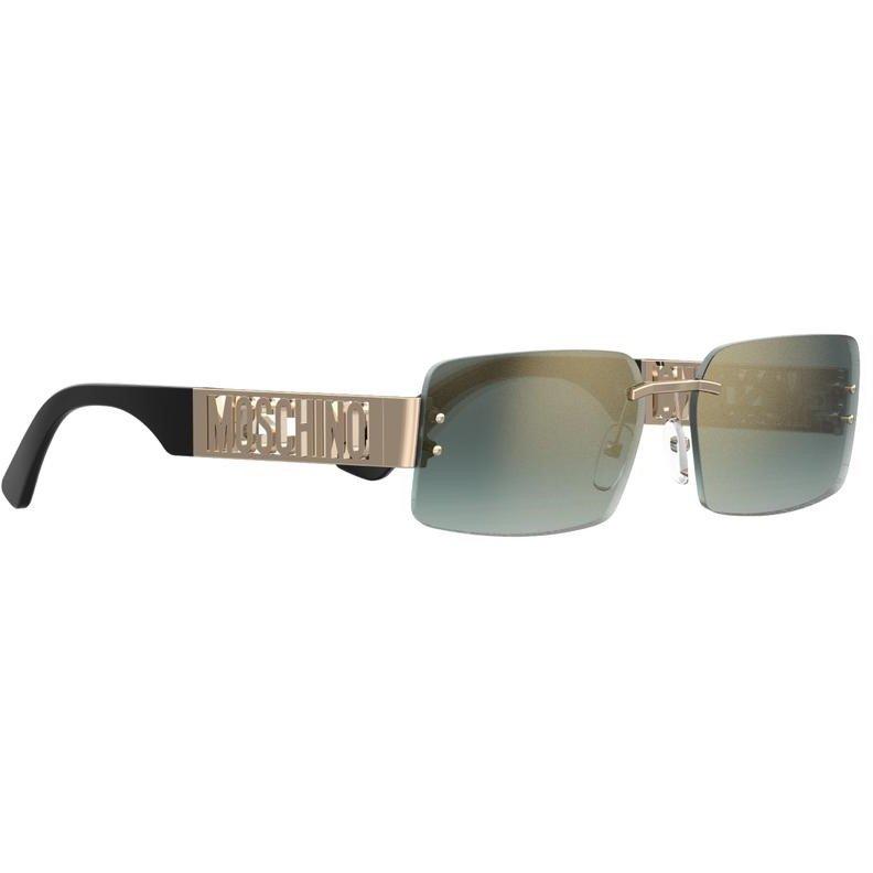 Teal Gold - Moschino - Women's Rectangular Round Sunglasses - 5