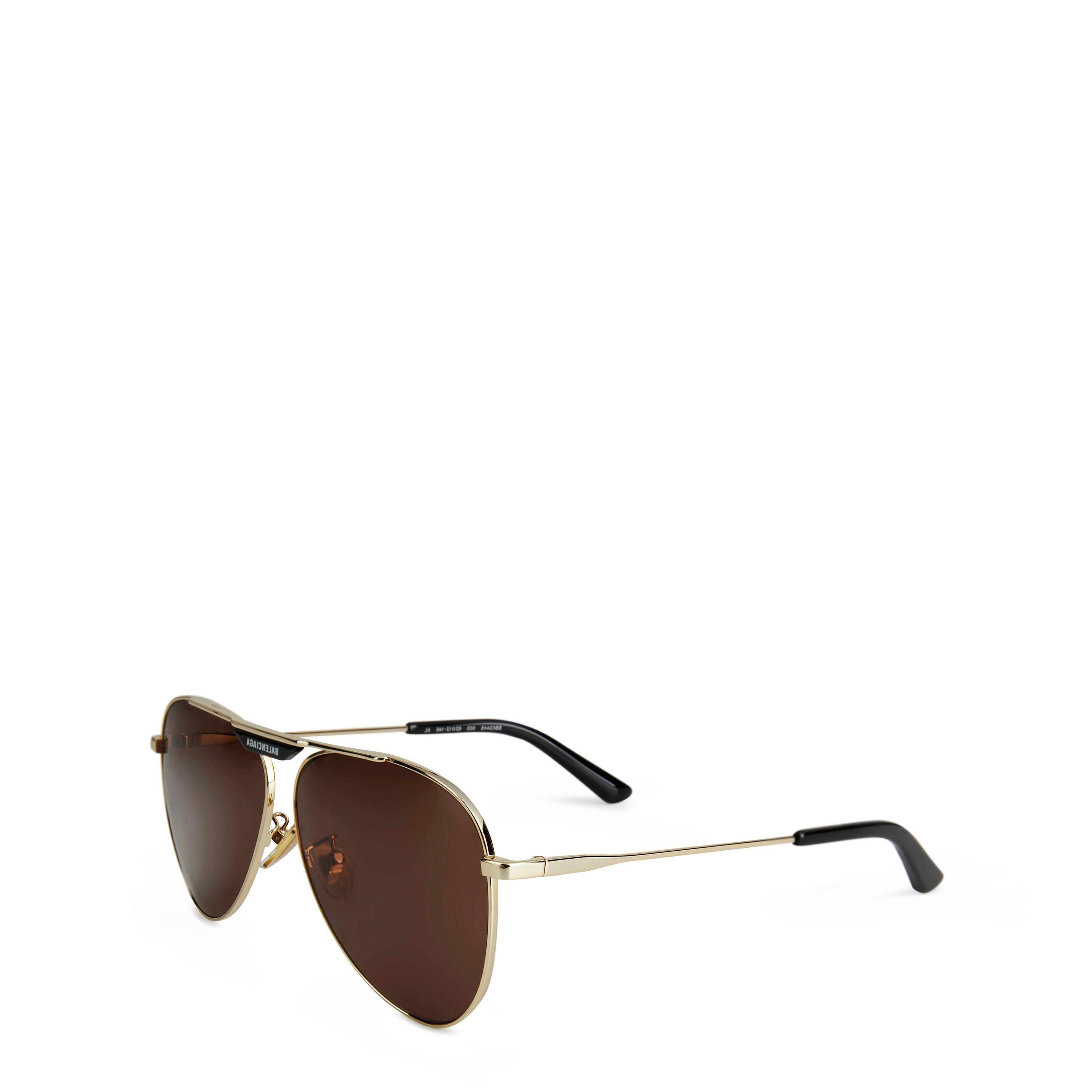 Gold - Balenciaga - Aviator Sunglasses - 1