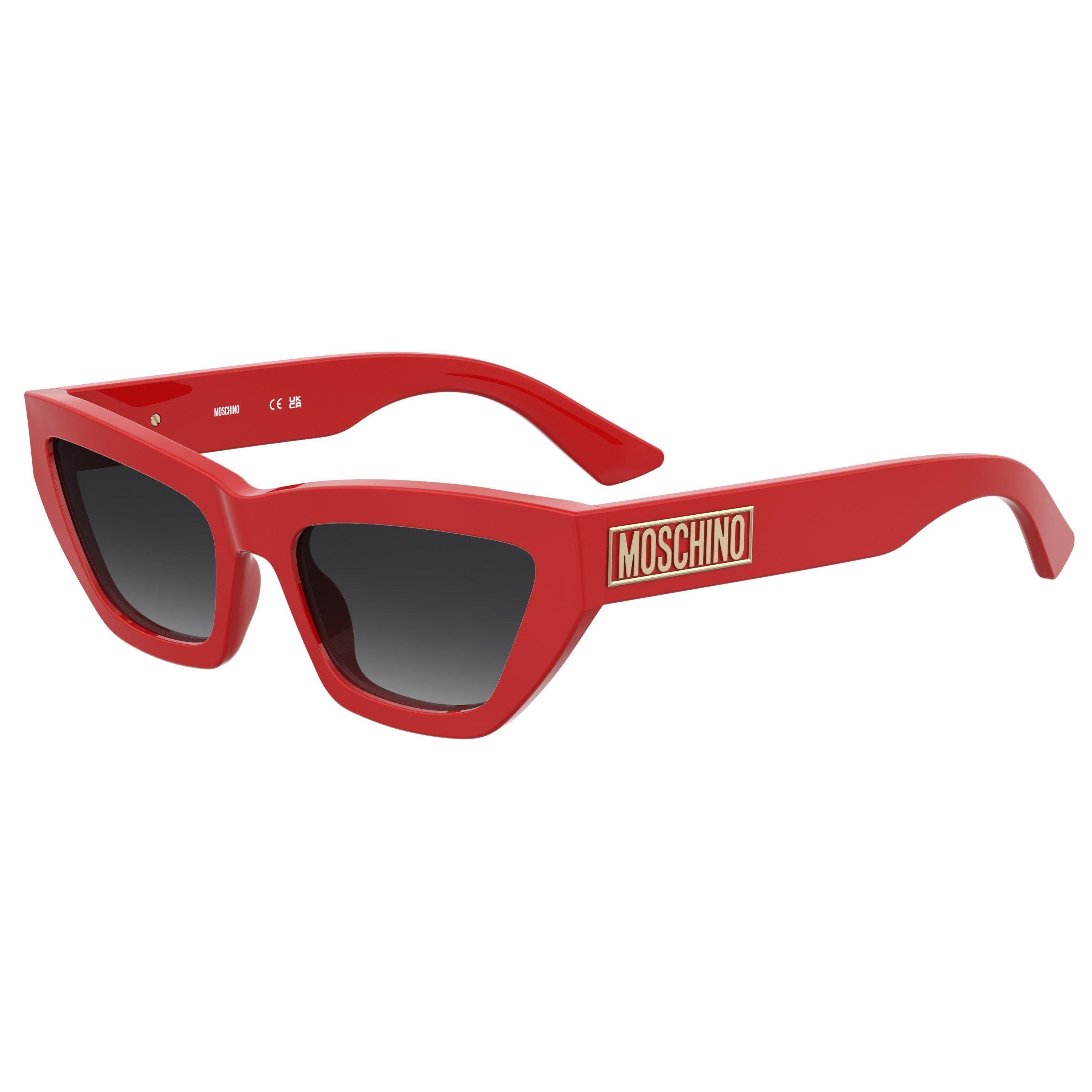 Red - Moschino - Women's Cat Eye Round Sunglasses - 1
