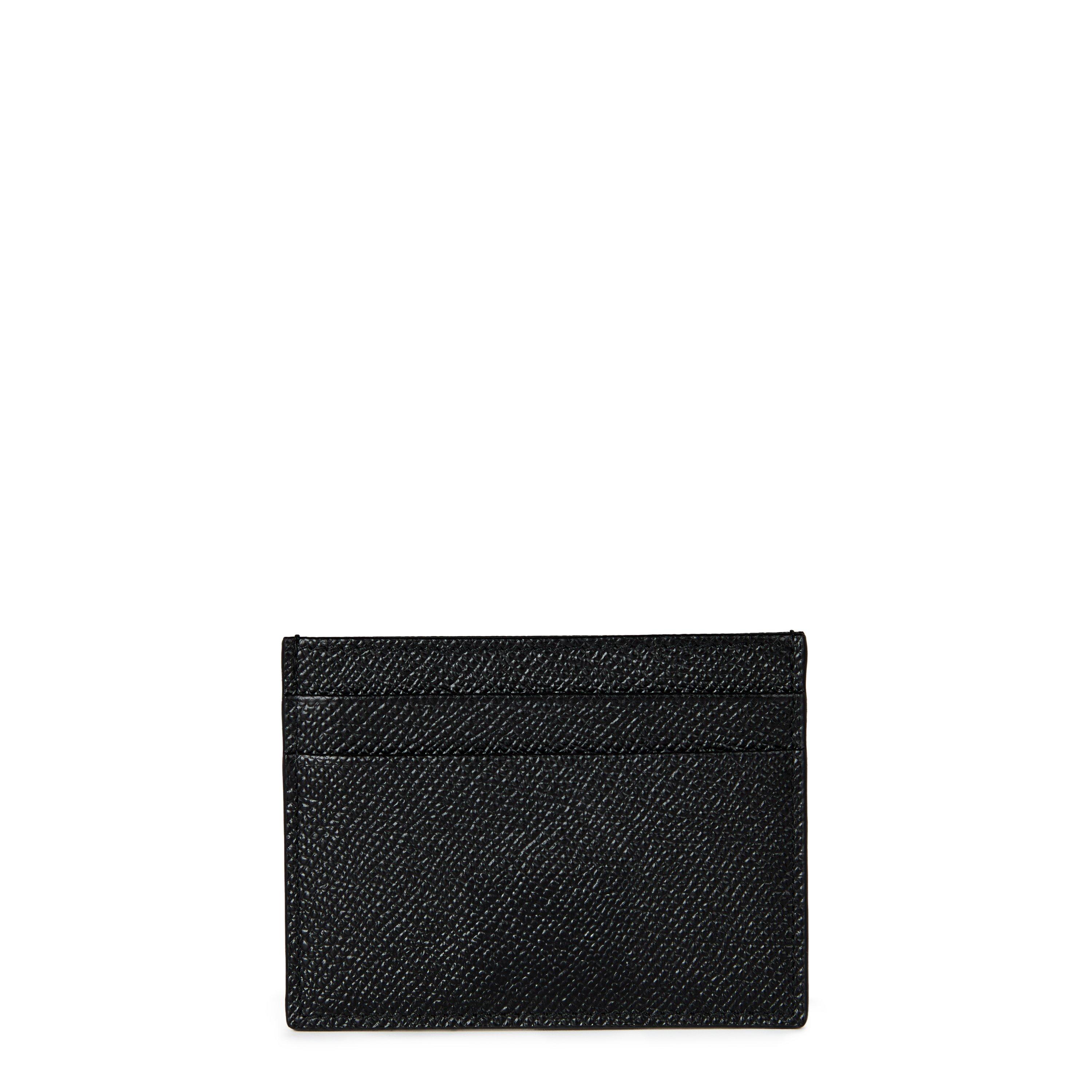 Black 80999 - Dolce and Gabbana - Women's Textured Leather Logo Plated Card Holder - 3