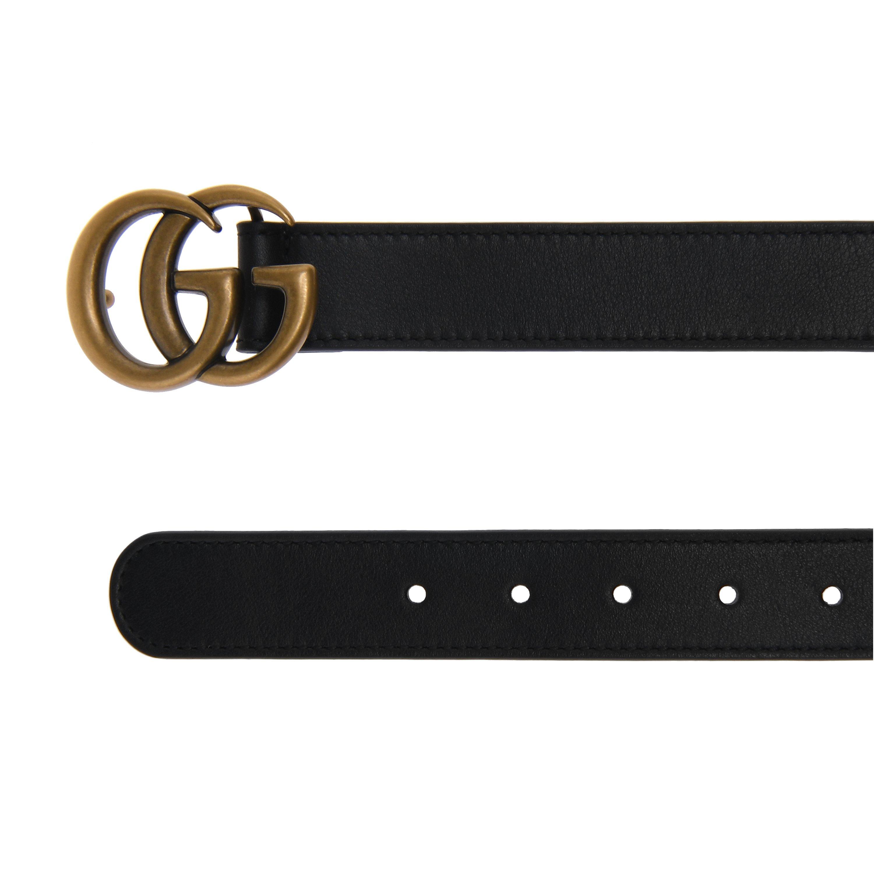 Black 1000 - Gucci - Juniors' Plain Leather Marmont Belt - 3