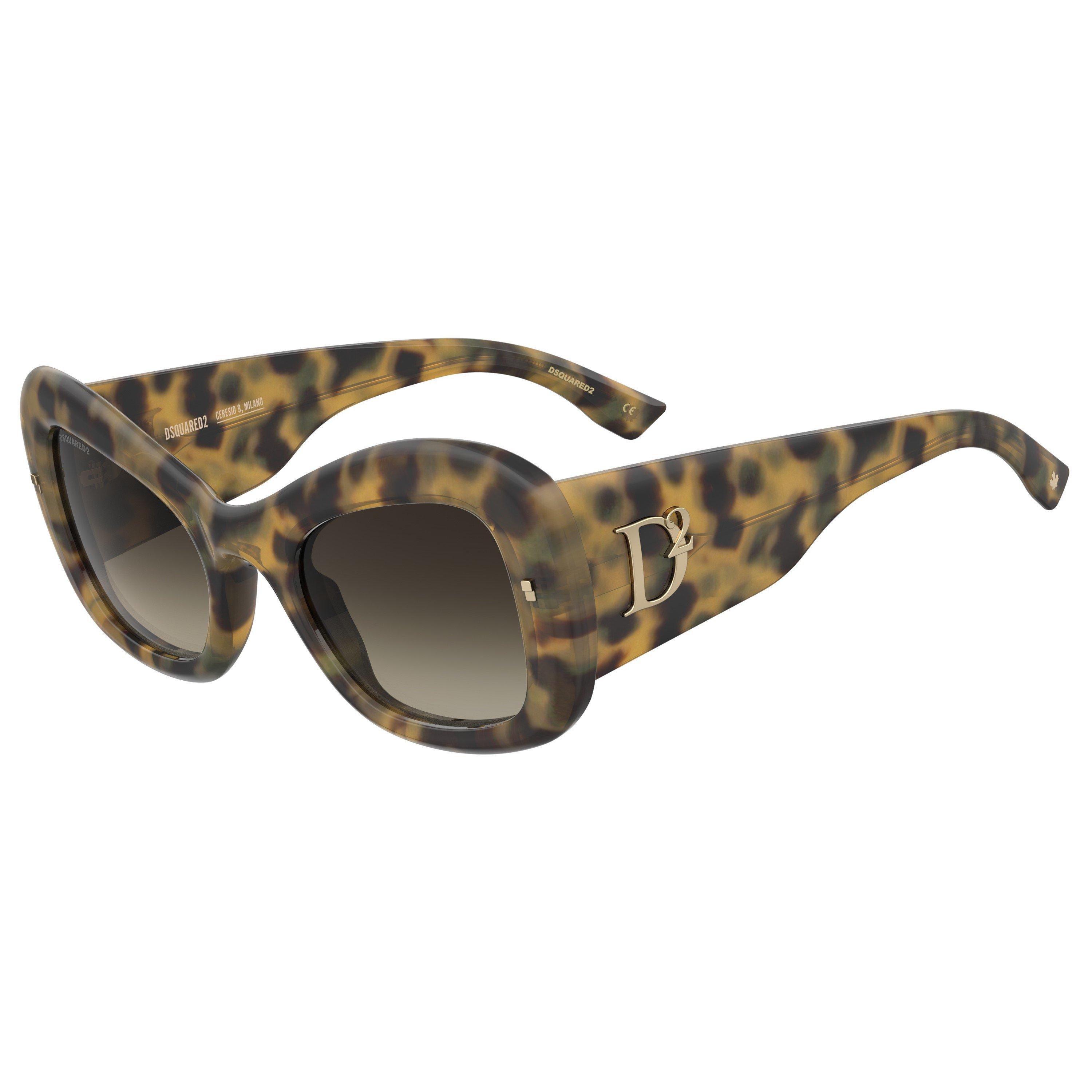 Dsquared2 Women's Butterfly Round Sunglasses - Havana Honey - 54 cm