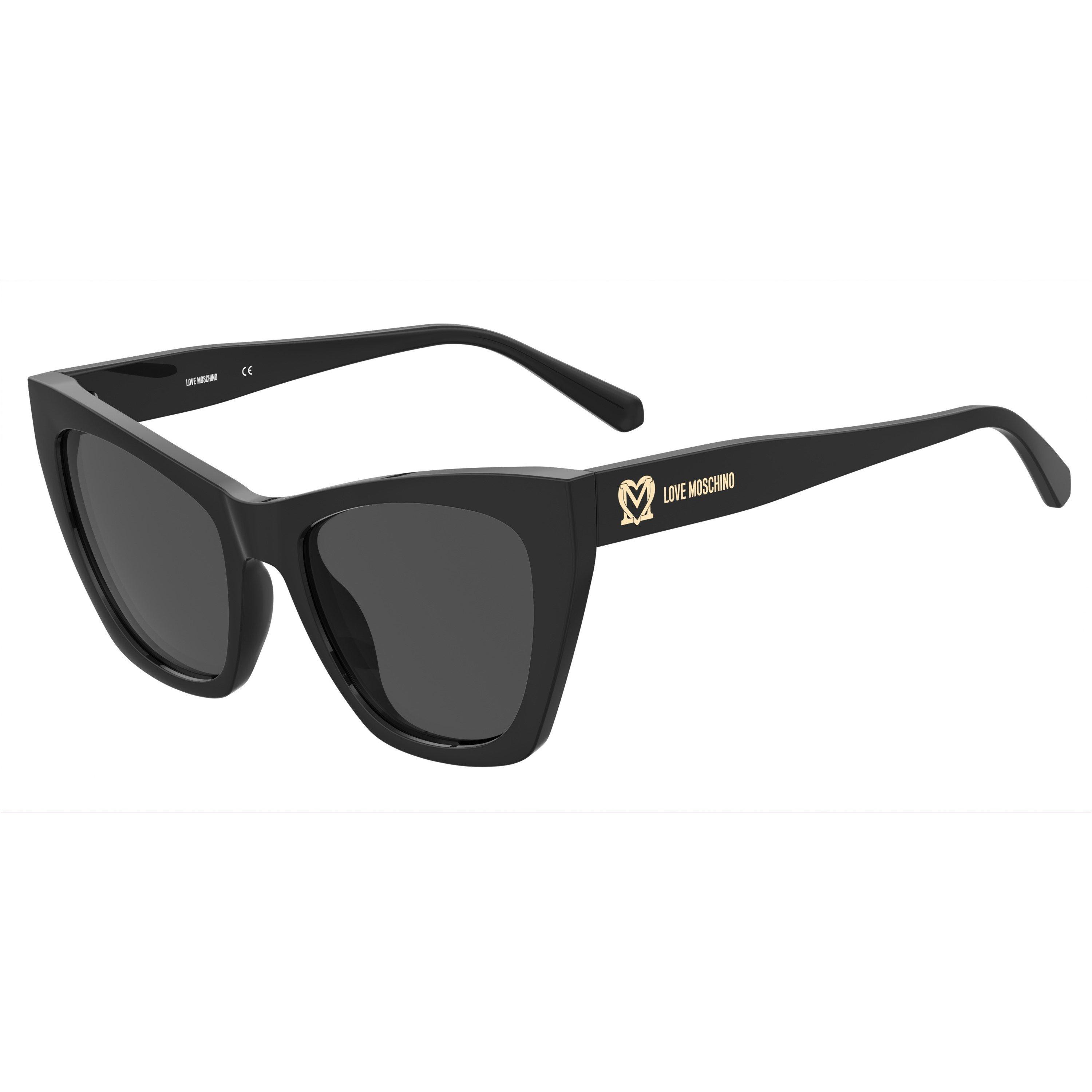 Moschino Women's Rectangular Round Sunglasses - Black - Size 53 cm