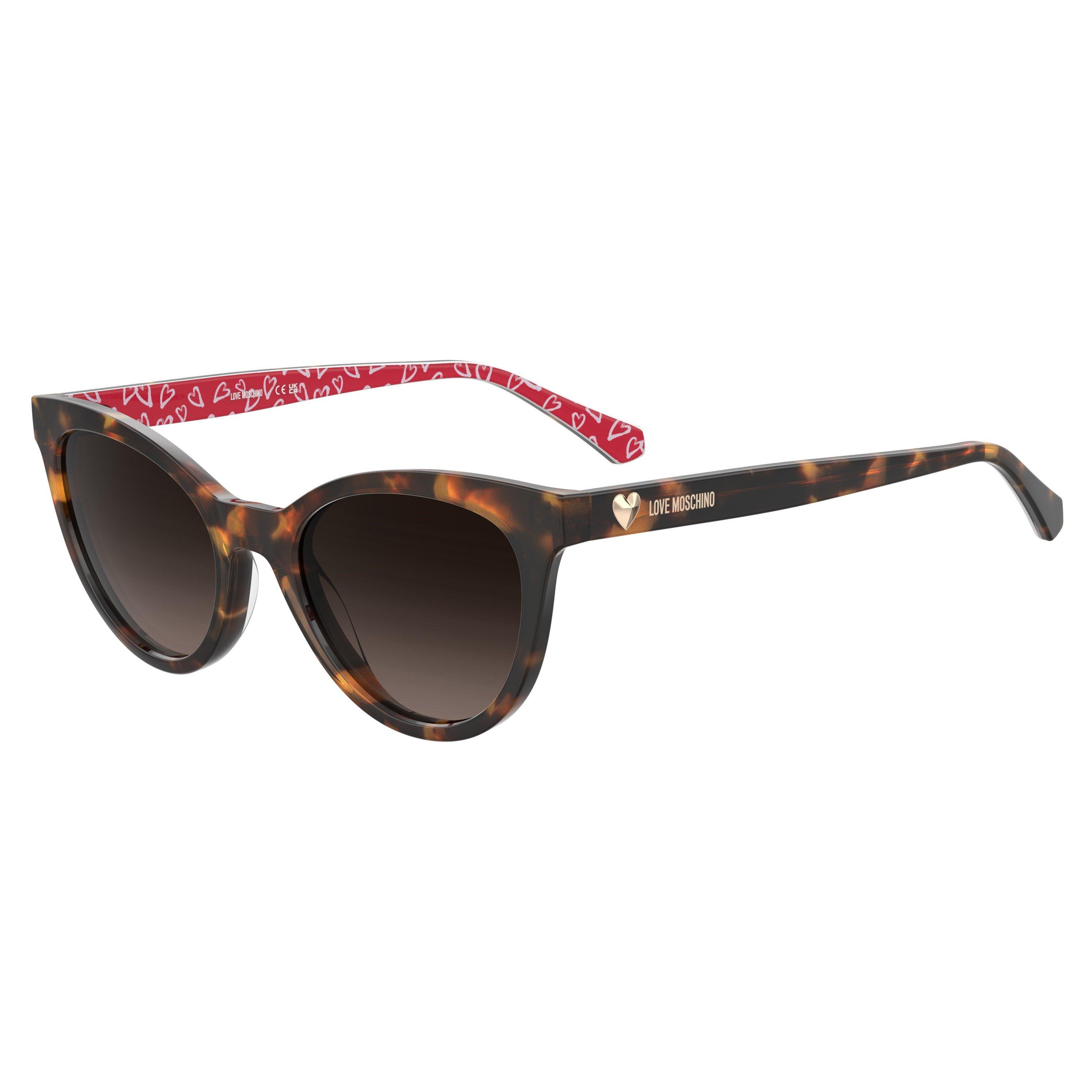 Havana Pattern - Moschino - Women's Cat Eye Round Sunglasses - 1